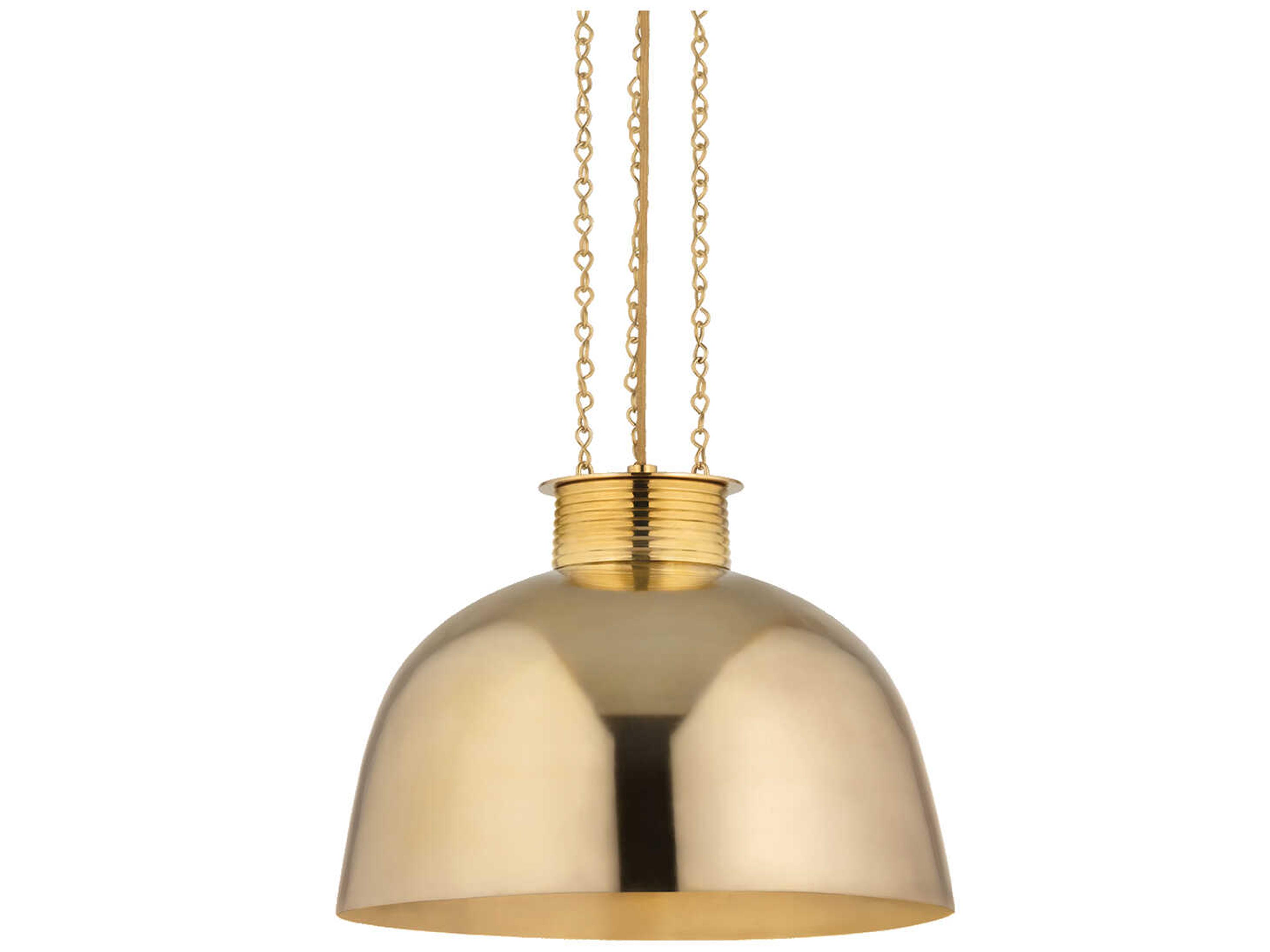 Perseus 1-Light Vintage Brass Dome Pendant