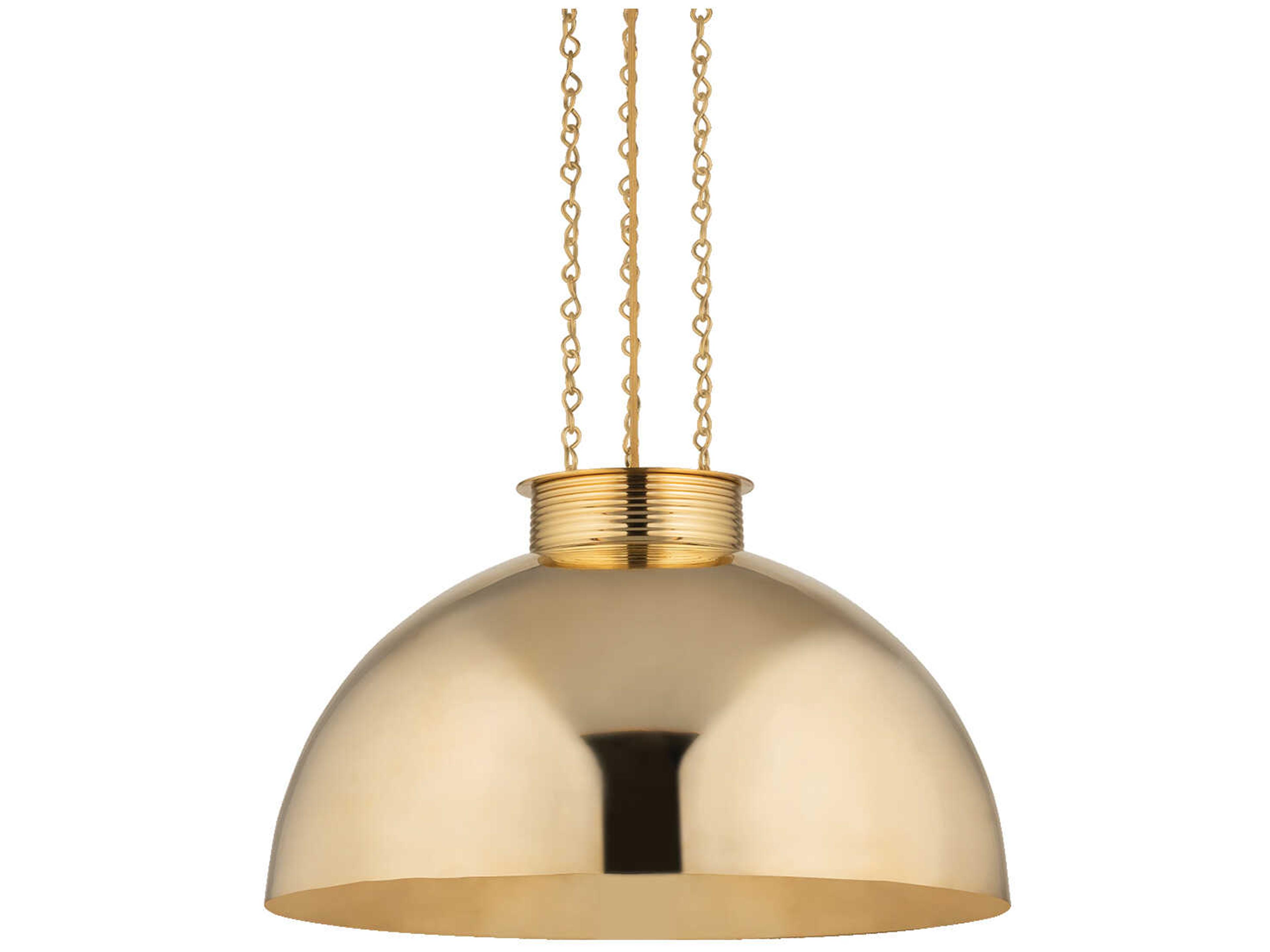 Perseus 1-Light Vintage Brass Dome Pendant