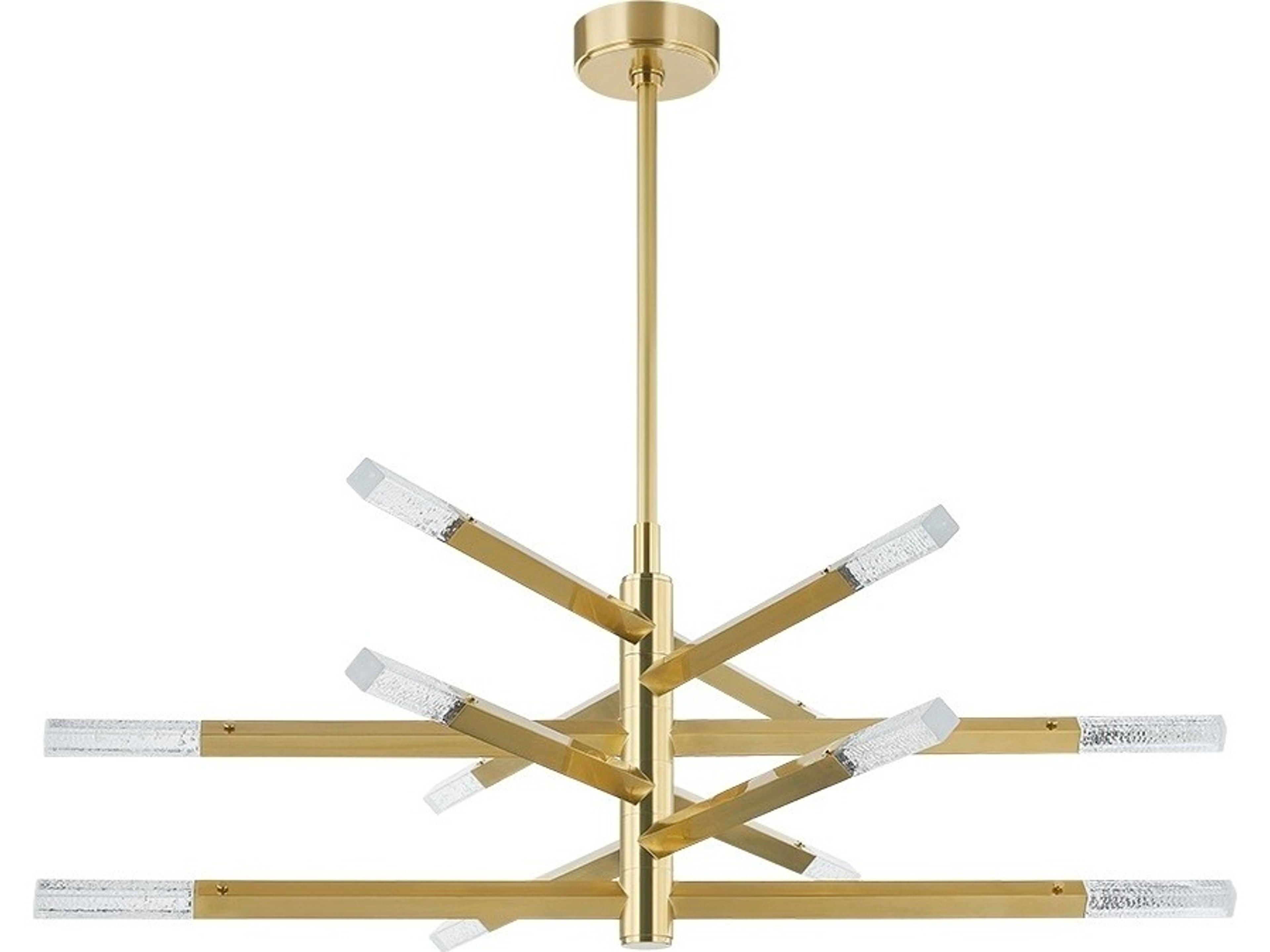 Strasbourg 12-Light Vintage Brass Linear Sputnik Chandelier