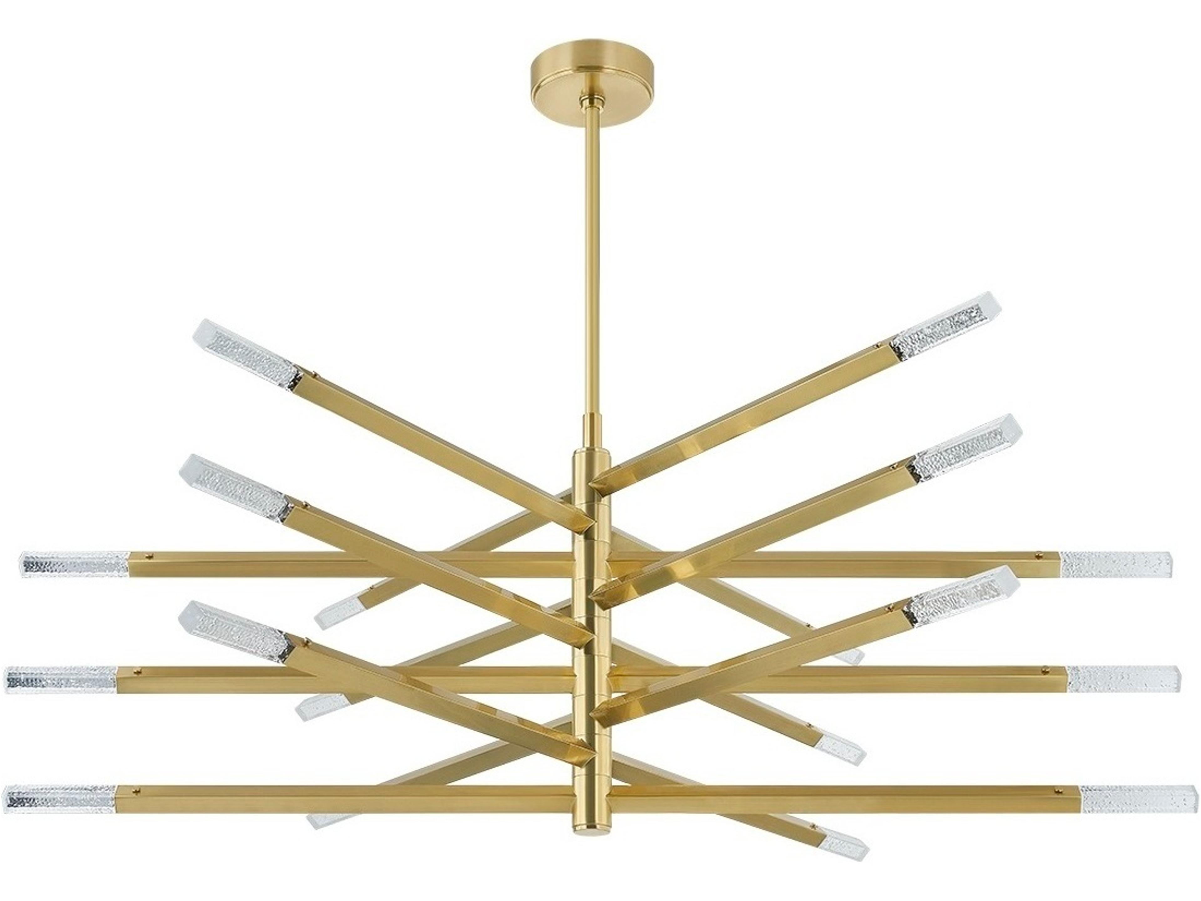 Strasbourg 18-Light Vintage Brass Linear Sputnik Chandelier