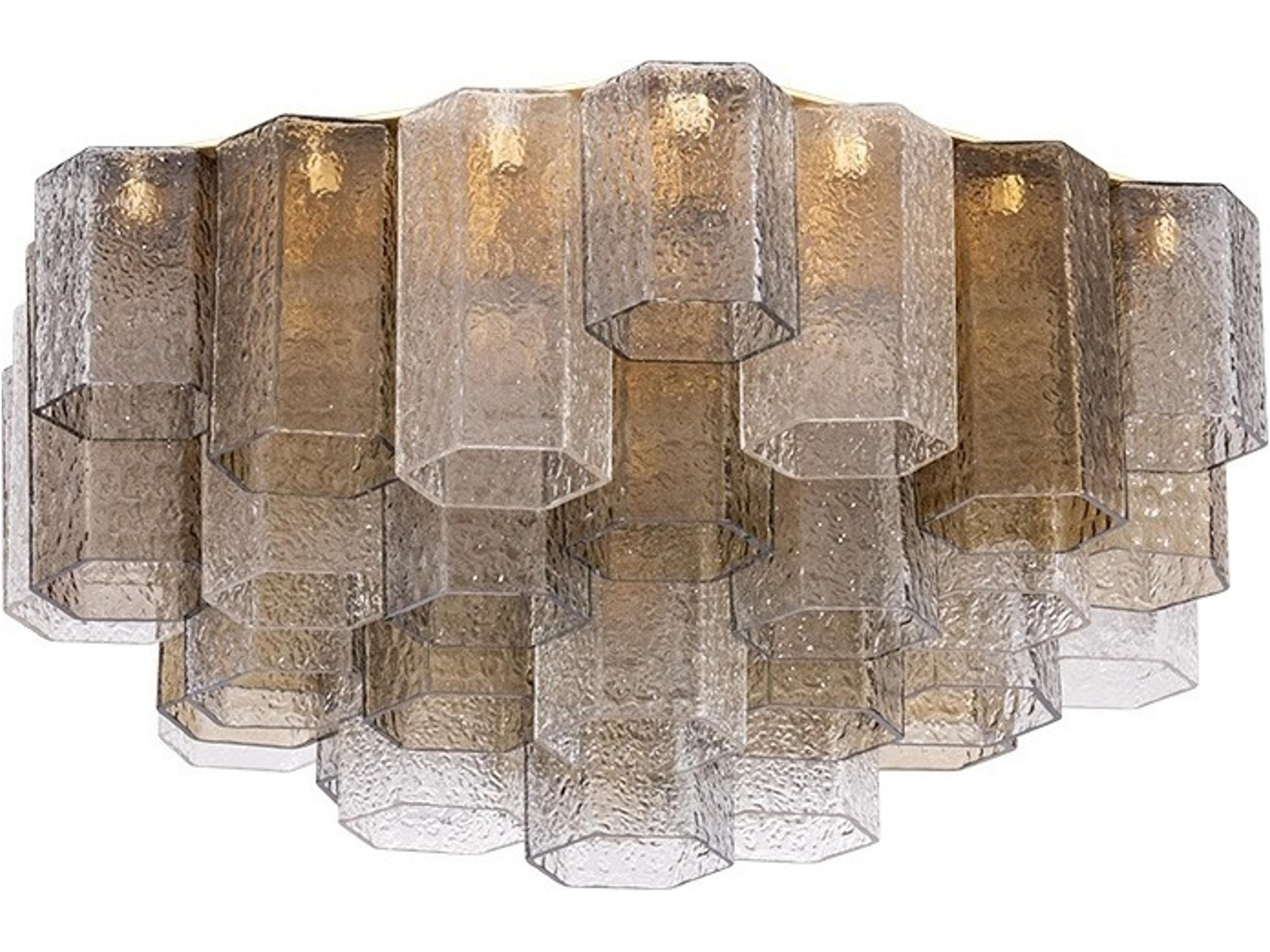 Corbett Lighting Helsinki 6-Light Vintage Gold Leaf Cylinder Semi Flush Mount