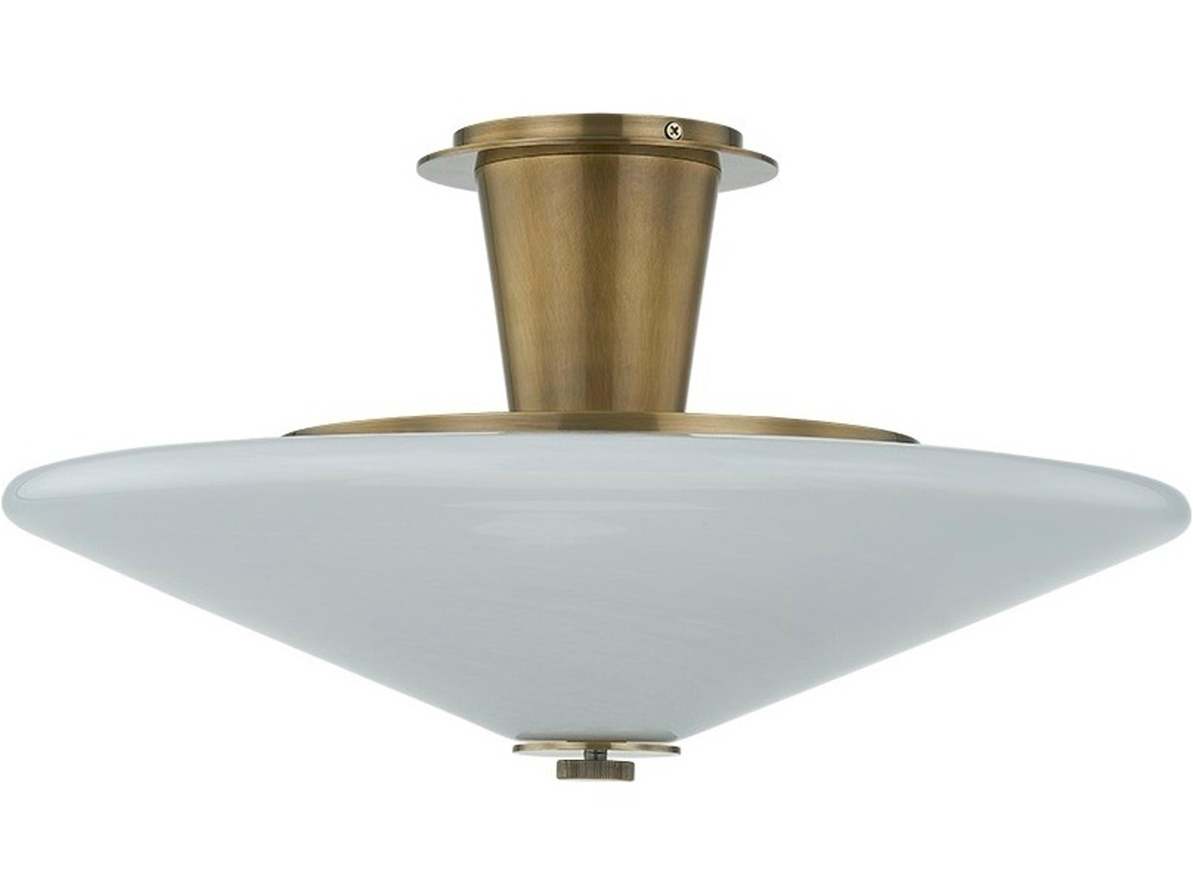 Cologne 1-Light Vintage Brass Flush Mount