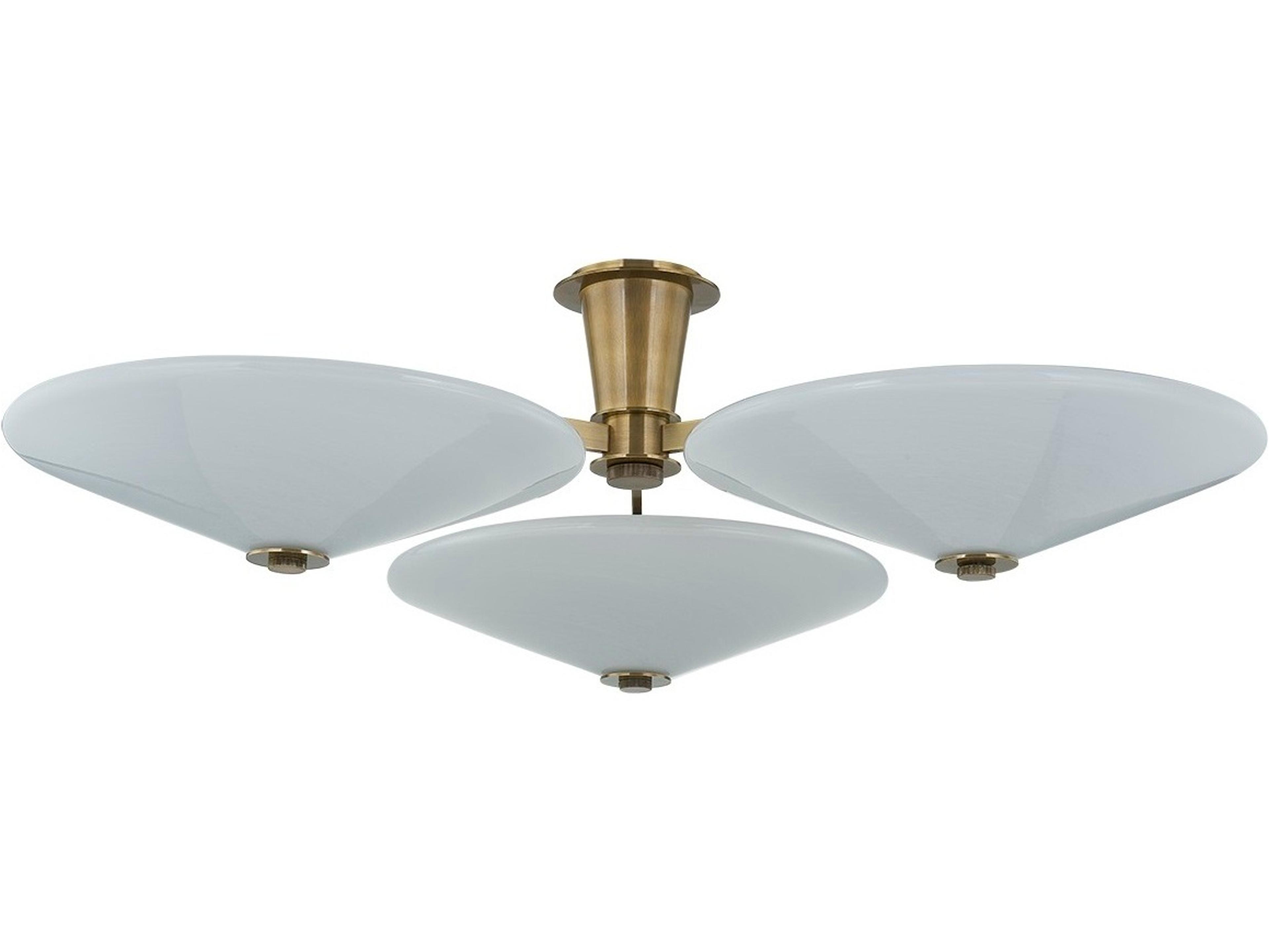 Cologne 3-Light Vintage Brass Flush Mount