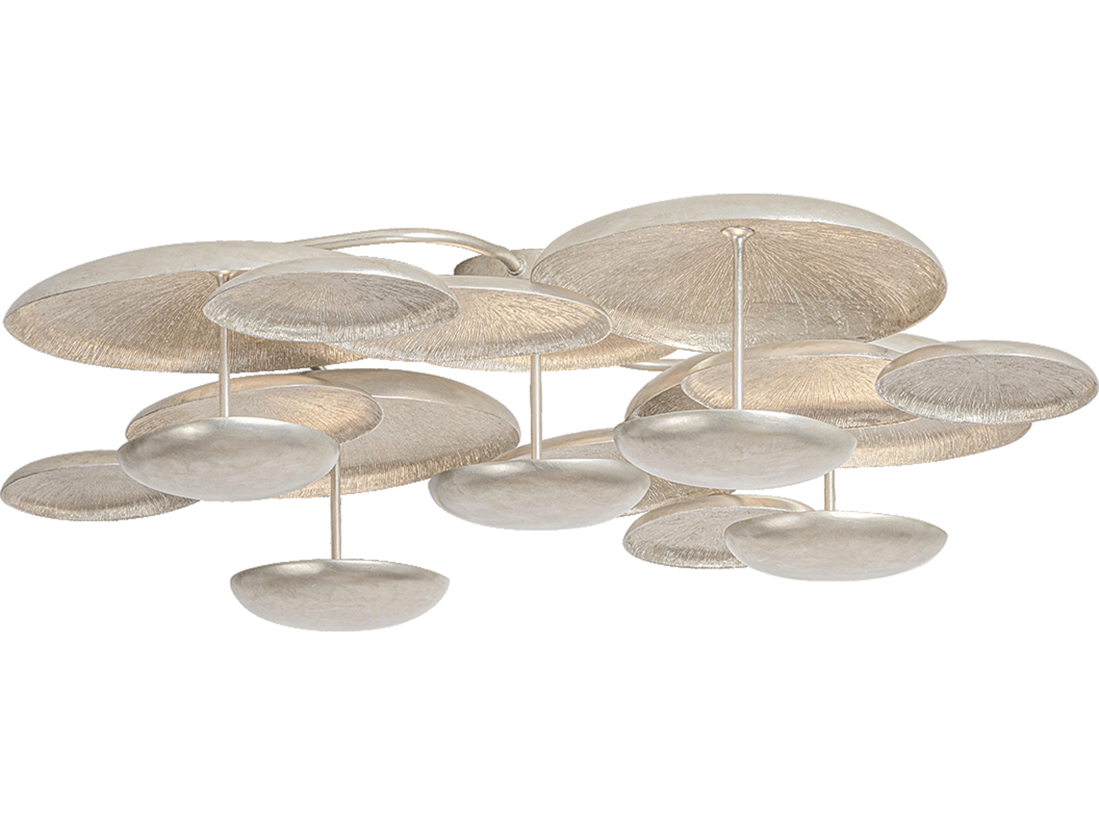 Fistral 5-Light Textured Warm Silver Leaf Semi Flush Mount