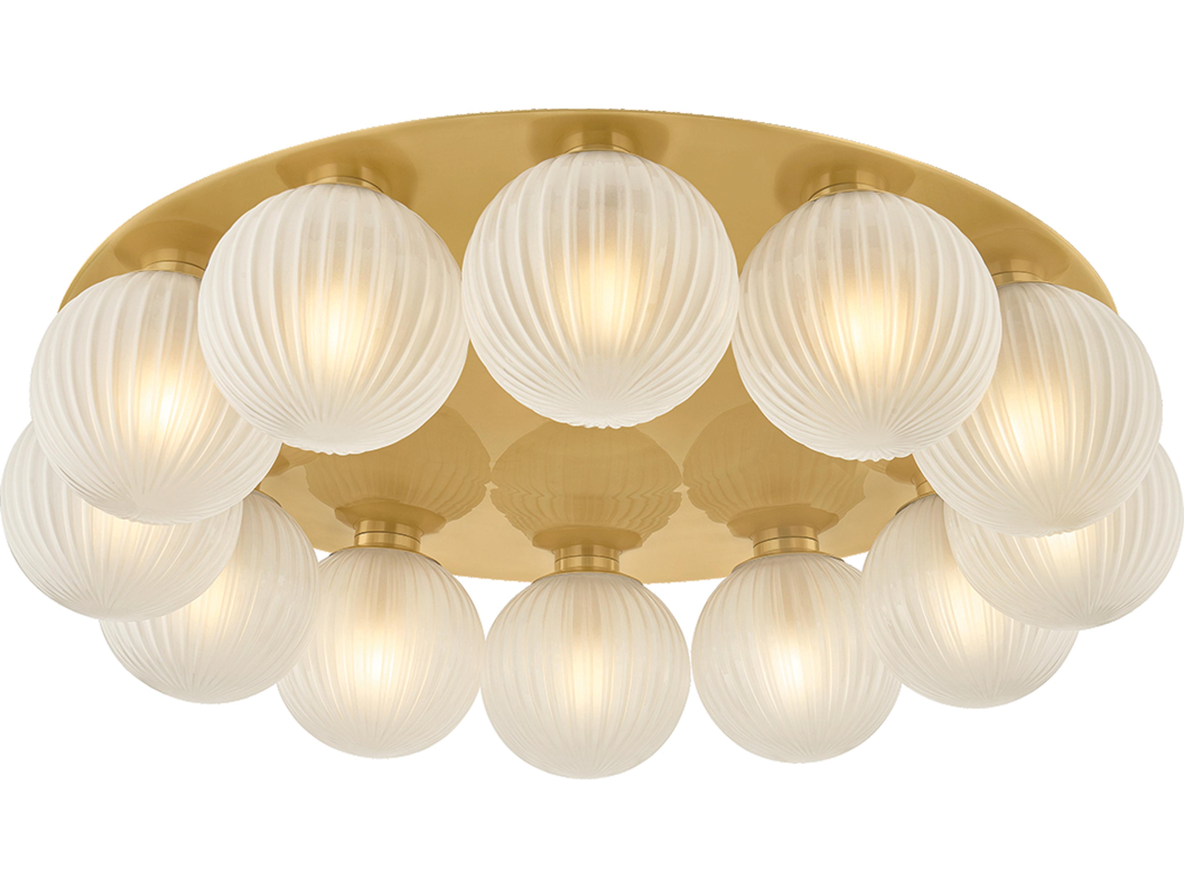Vernazza 12-Light Vintage Polished Brass Flush Mount