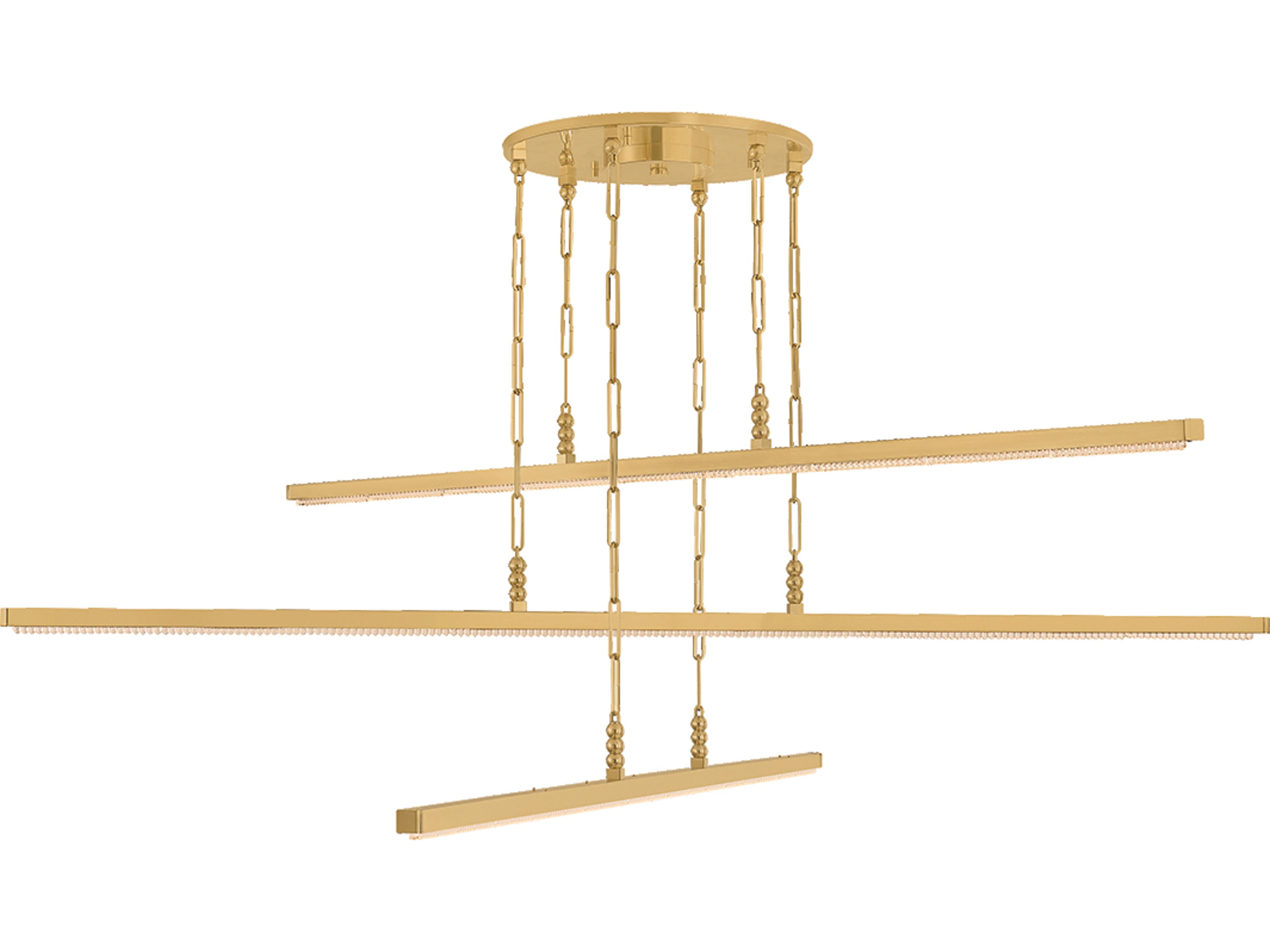 Corbett Lighting Cortina 3-Light Vintage Brass Linear Island Pendant