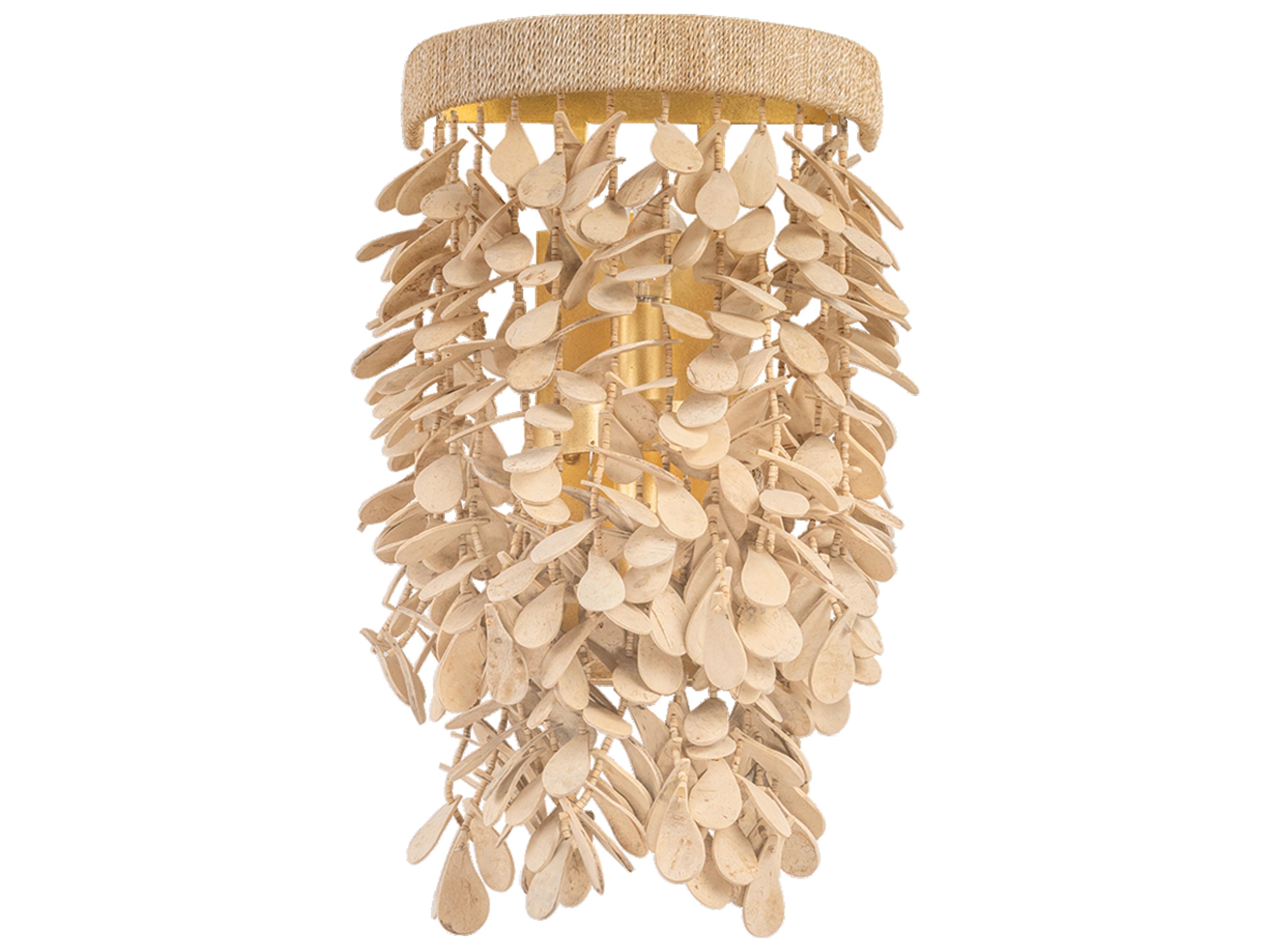 Naxos 2-Light Vintage Gold Leaf Brown Wall Sconce