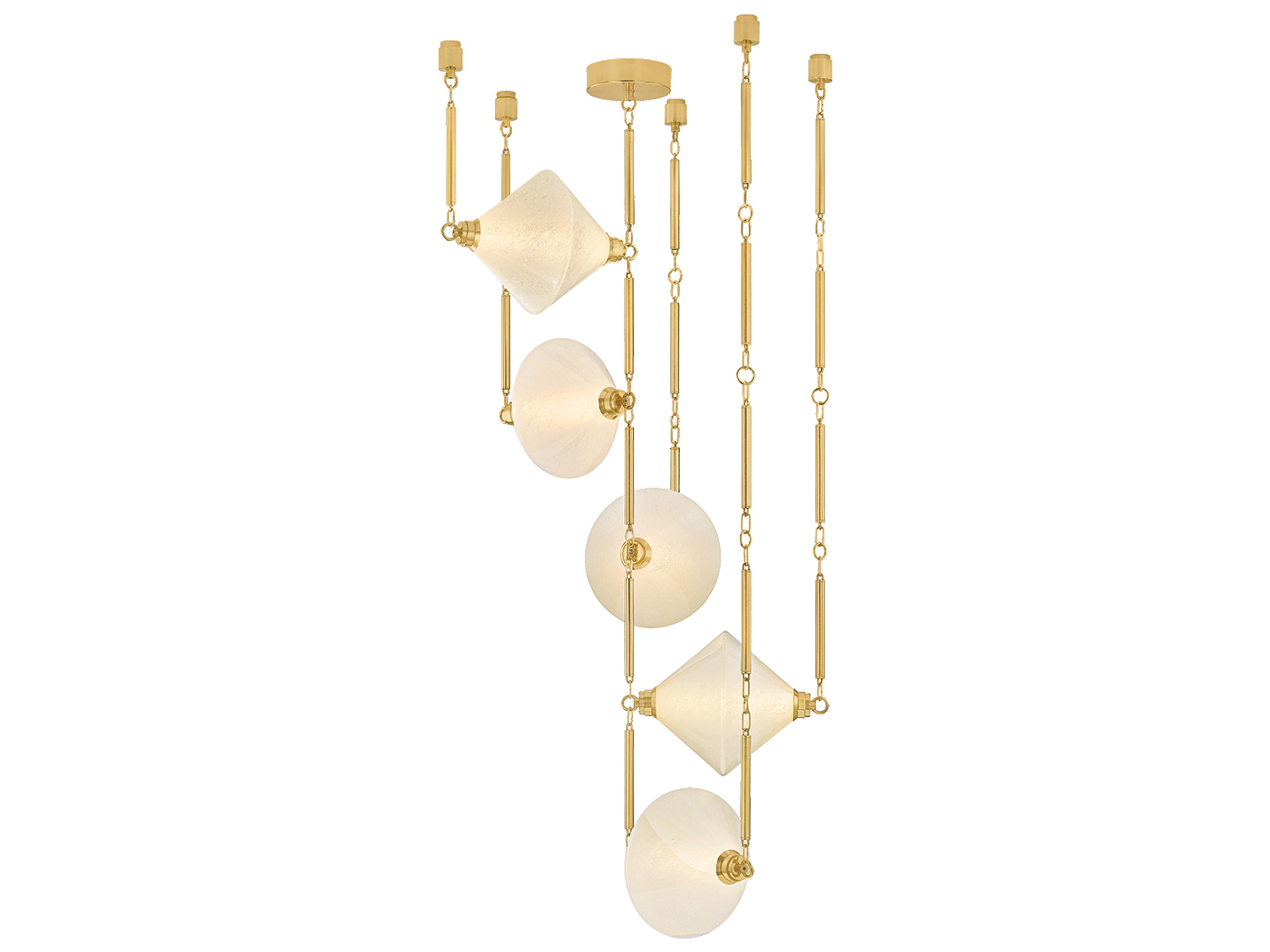 Corbett Lighting Solara 5-Light Vintage Polished Brass Pendant