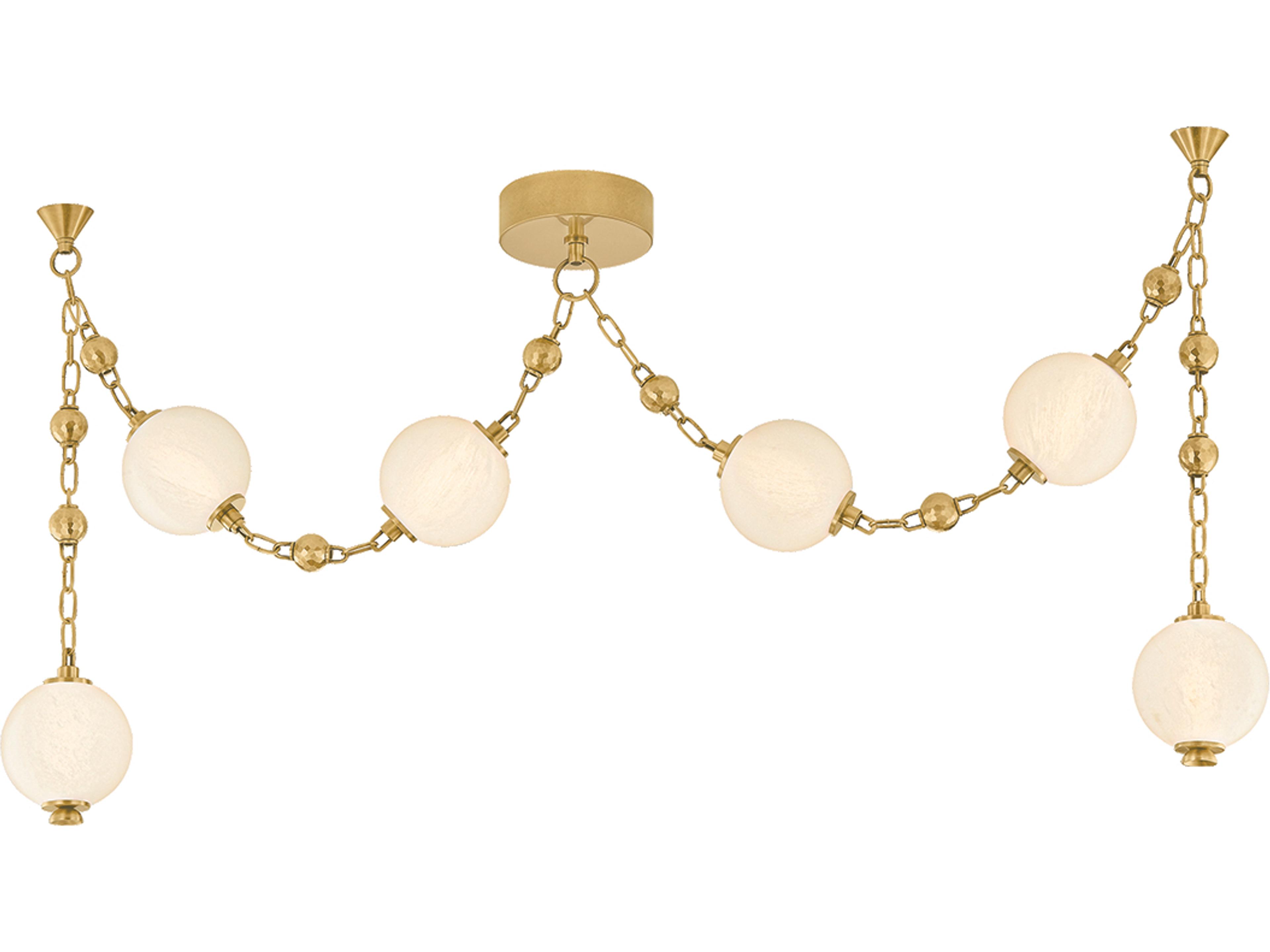 Corda 6-Light Vintage Brass Linear Island Pendant