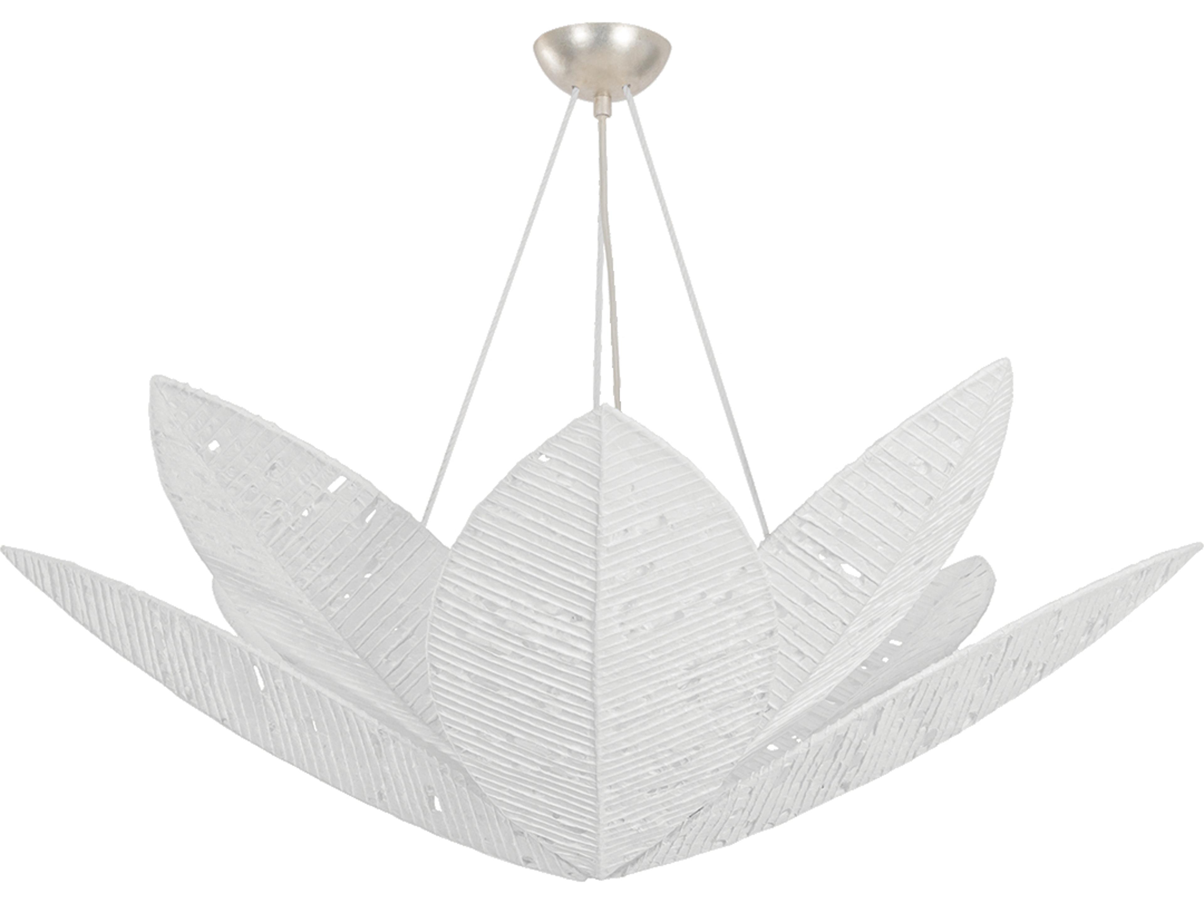 Azores 8-Light Warm Silver Leaf Bowl Pendant