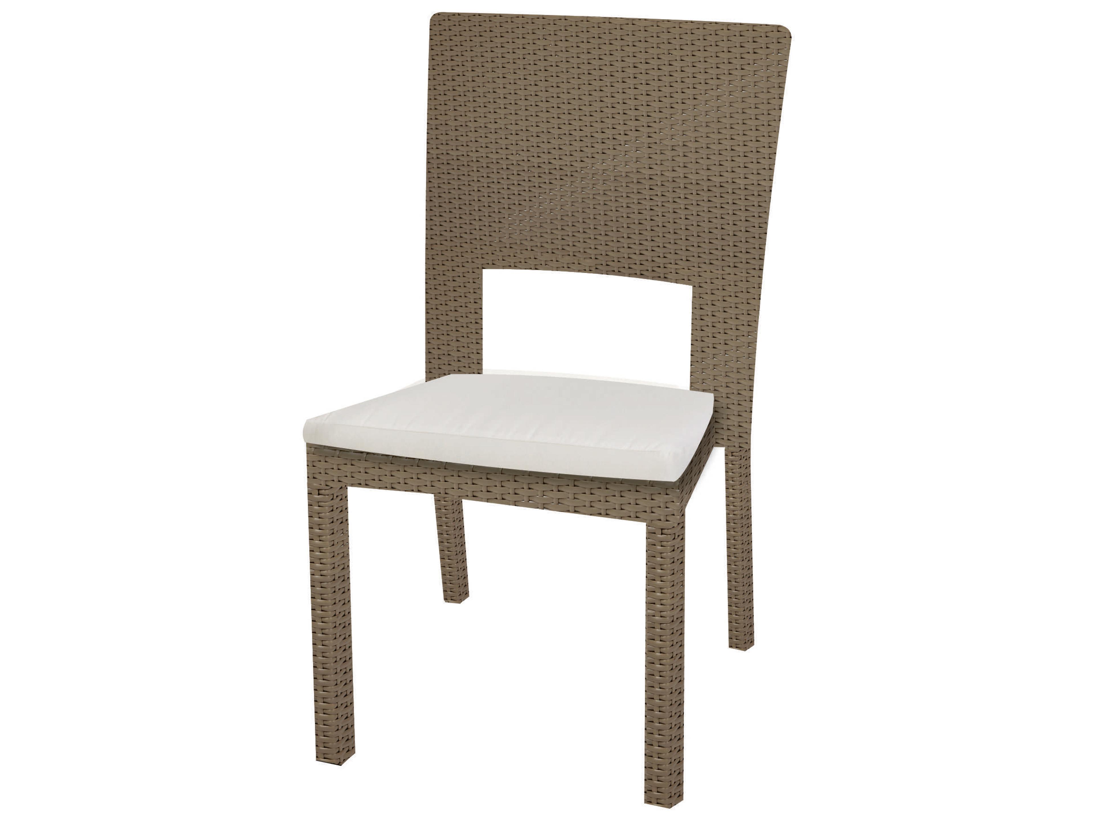 10 Tierra Wicker Mocaccino Outdoor Patio Dining Side Chair