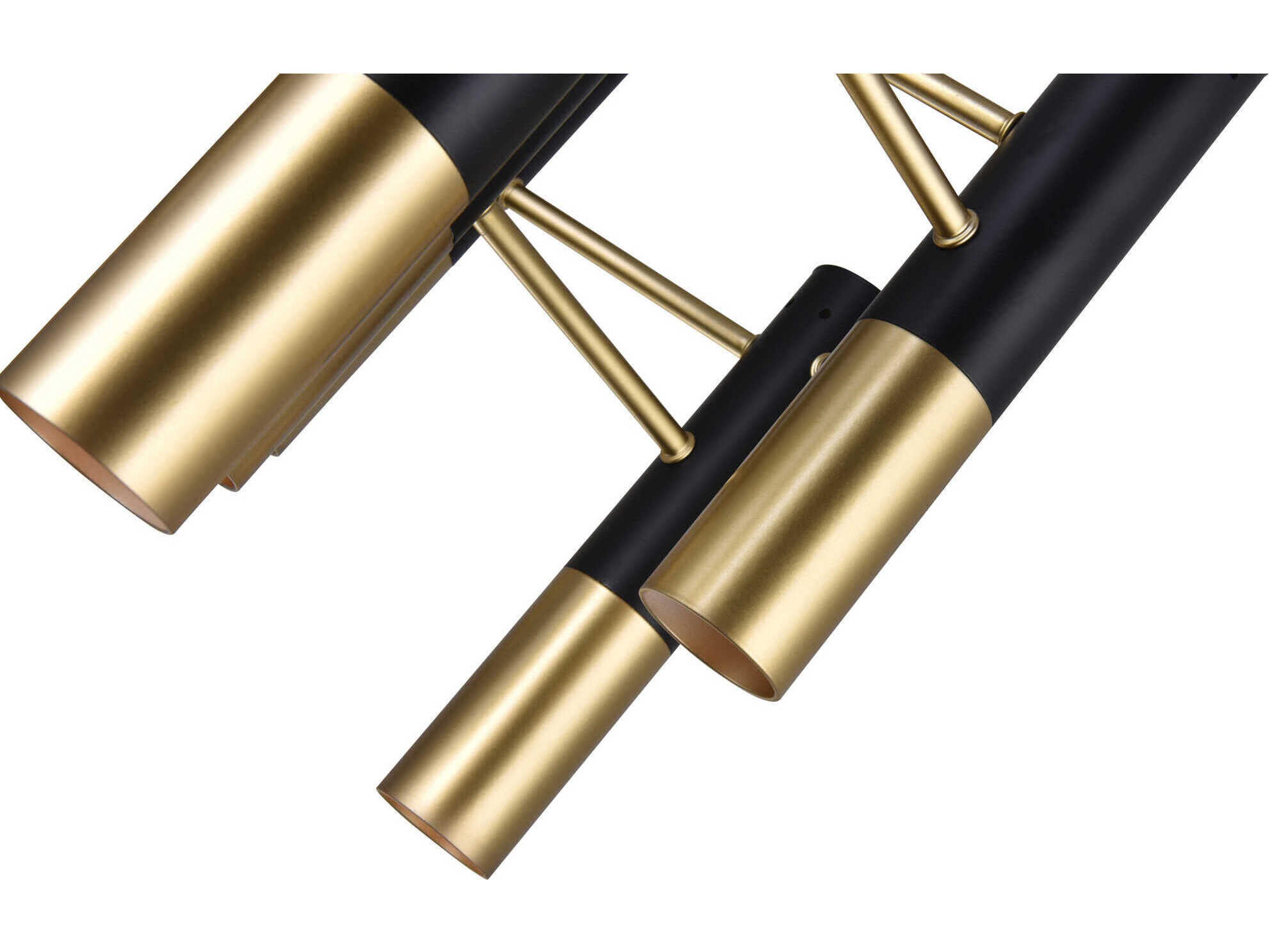 CWI Lighting Anem 7-Light Matte Black Satin Gold Cylinder Chandelier