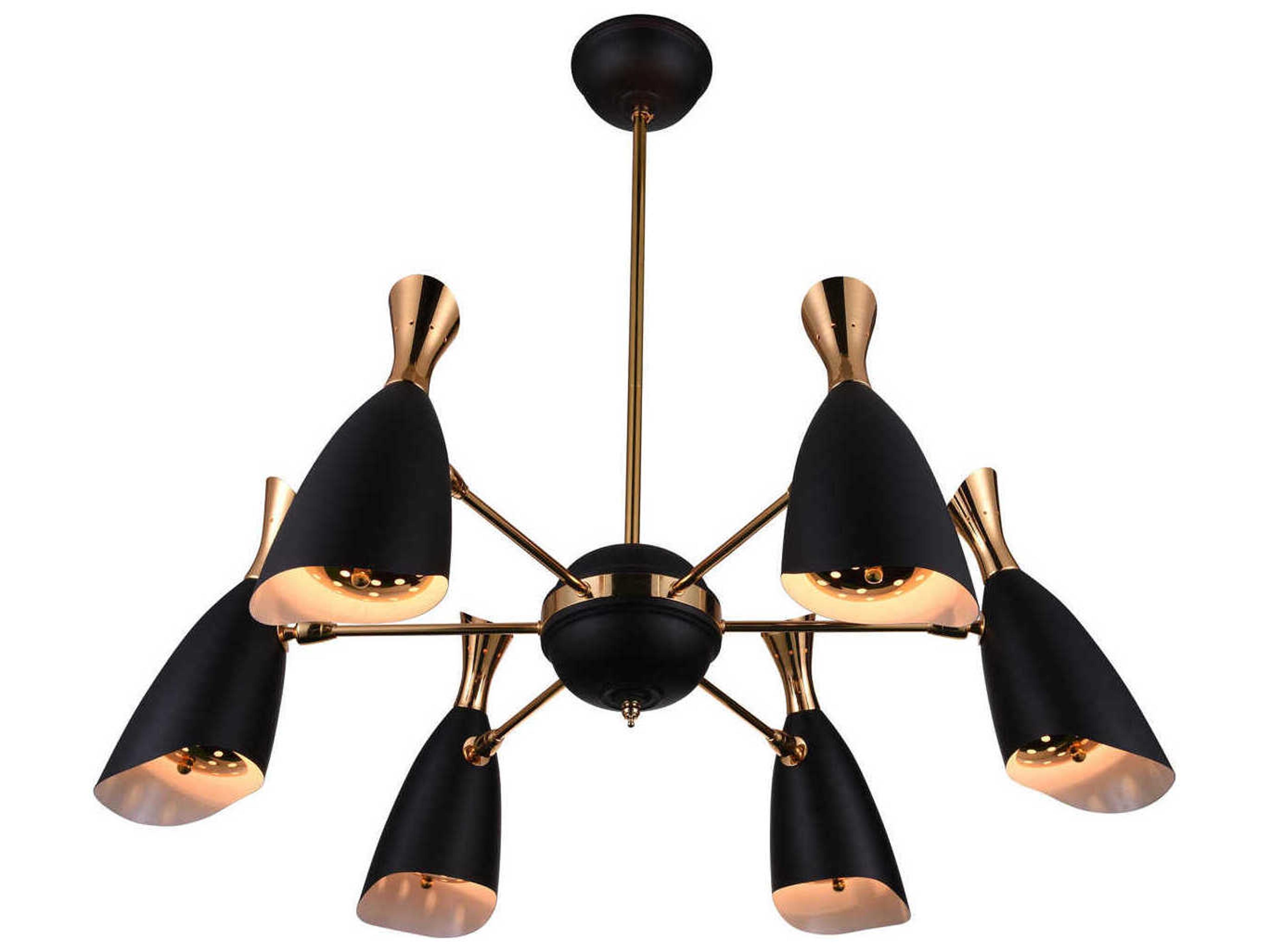 CWI Lighting Rolin 18-Light Matte Black Satin Gold Chandelier