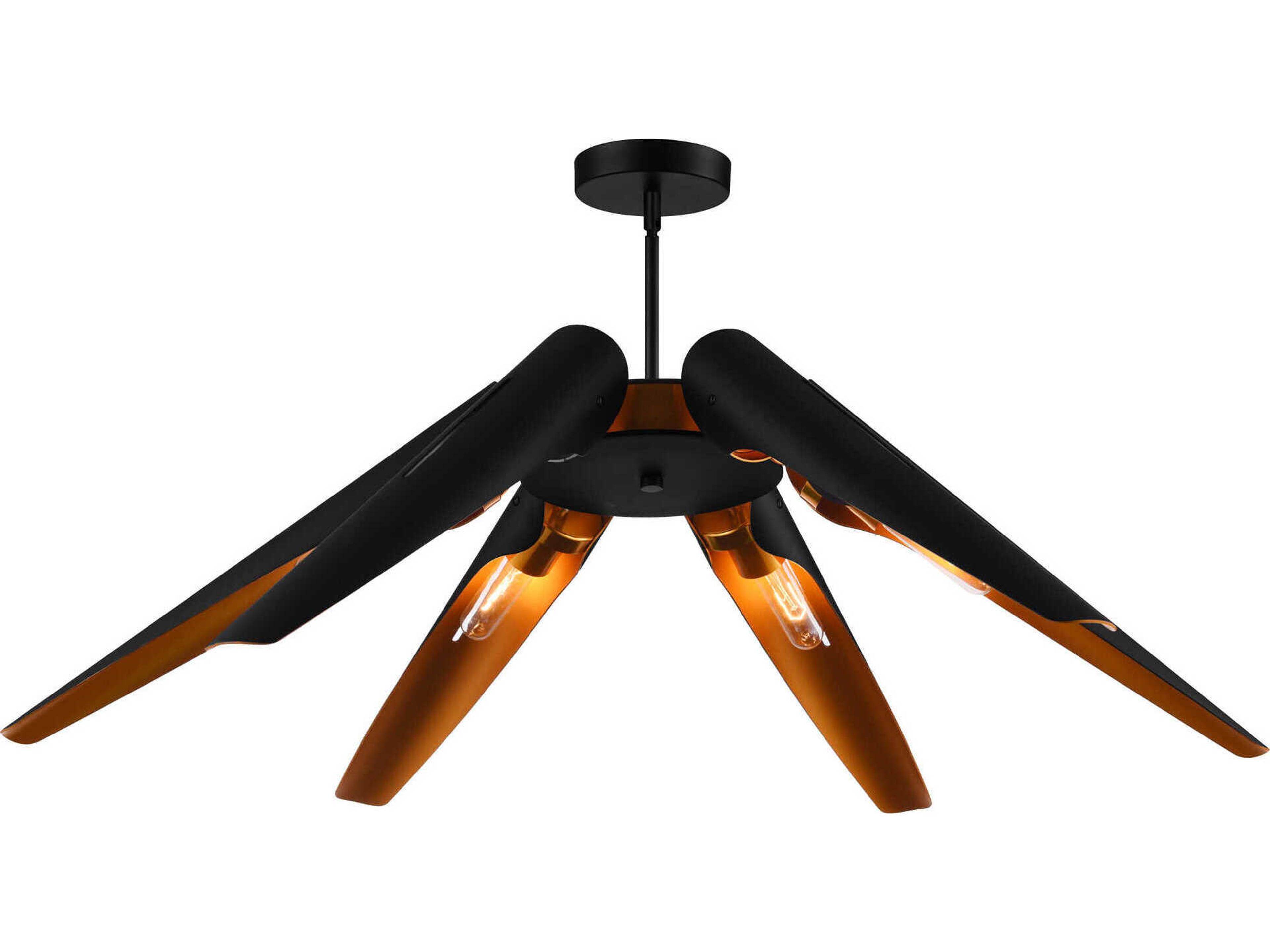 CWI Lighting Amar 6-Light Matte Black Chandelier