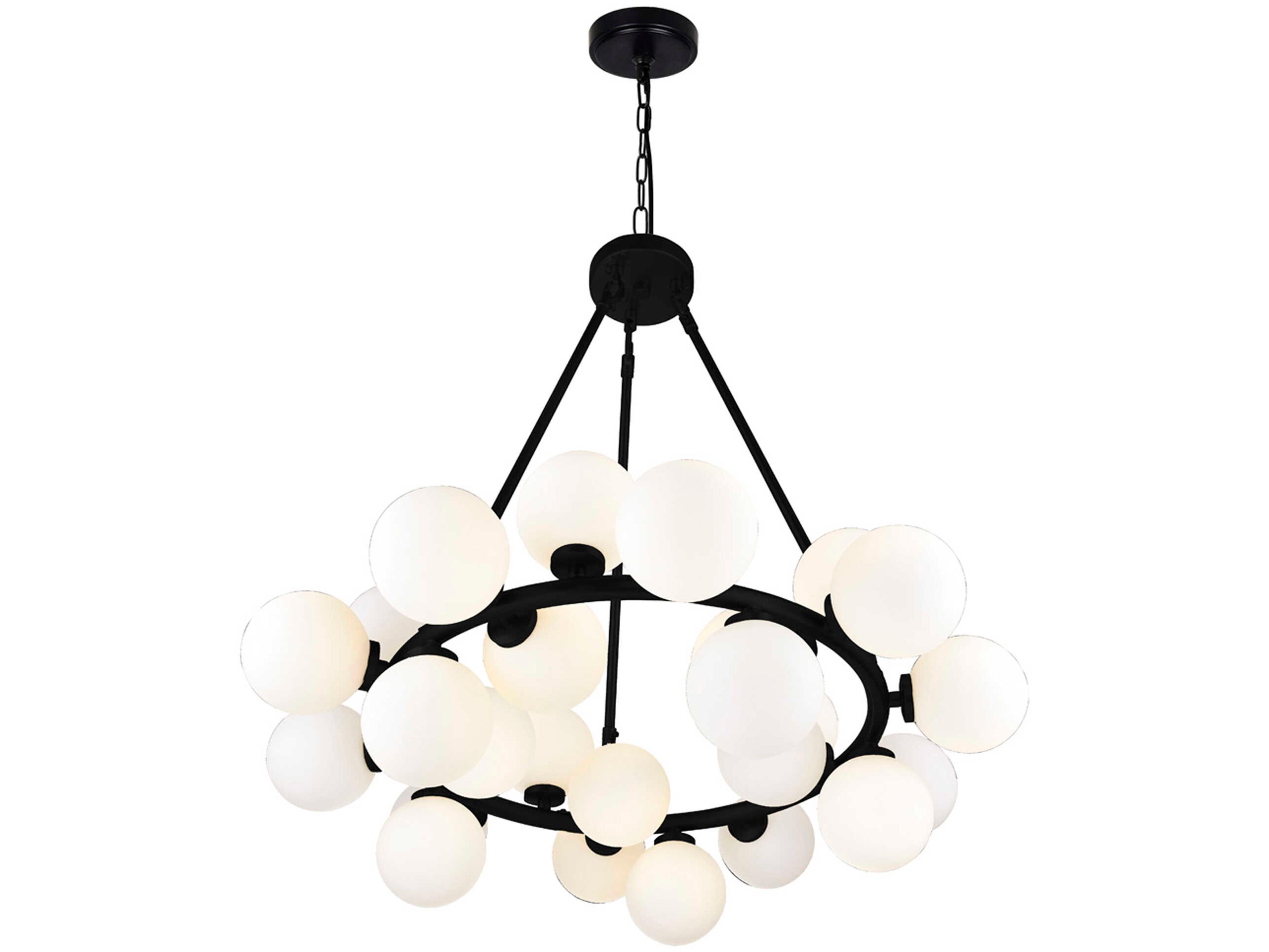 CWI Lighting Arya 25-Light Black Globe Chandelier