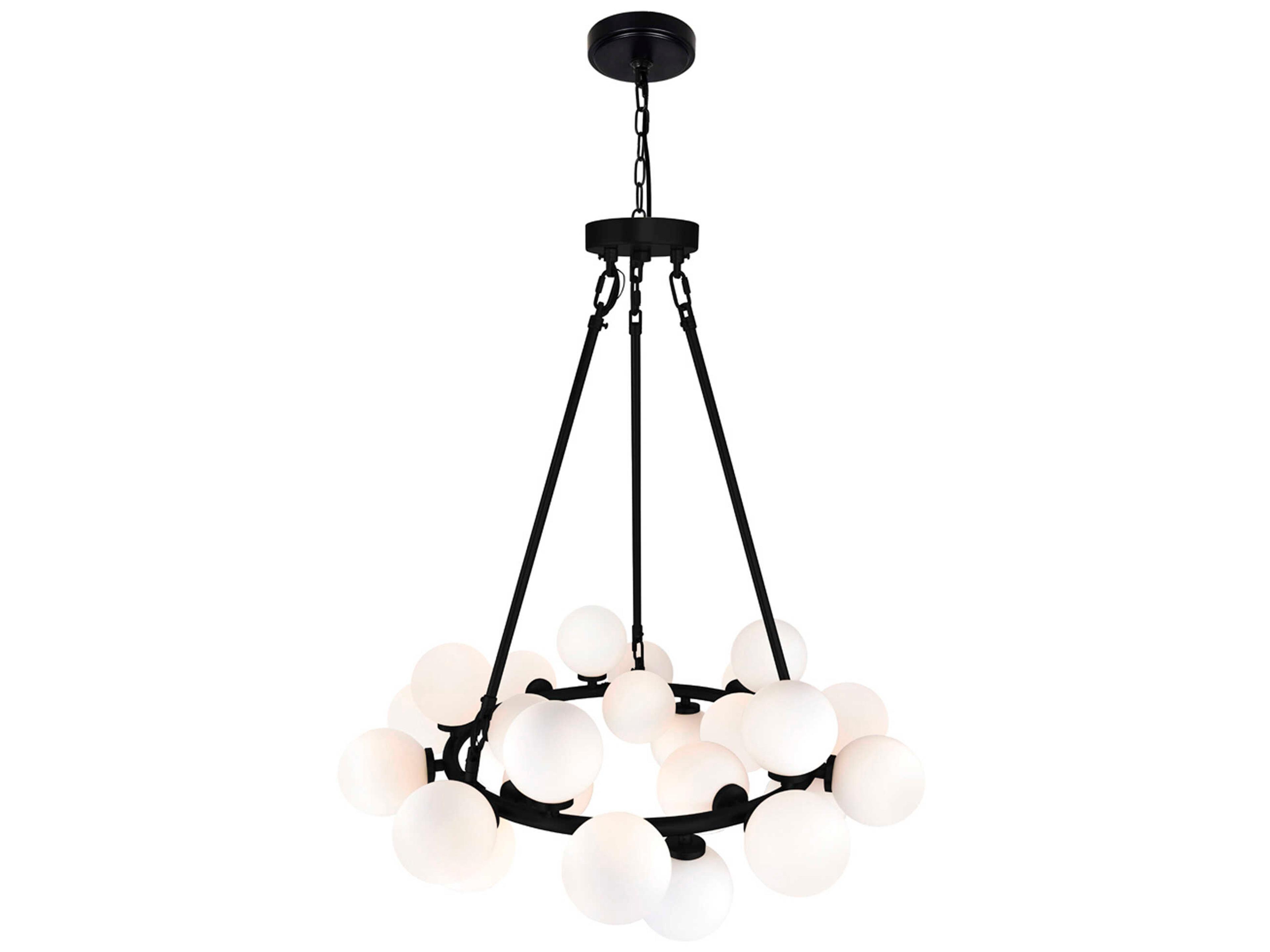 CWI Lighting Arya 25-Light Black Globe Chandelier