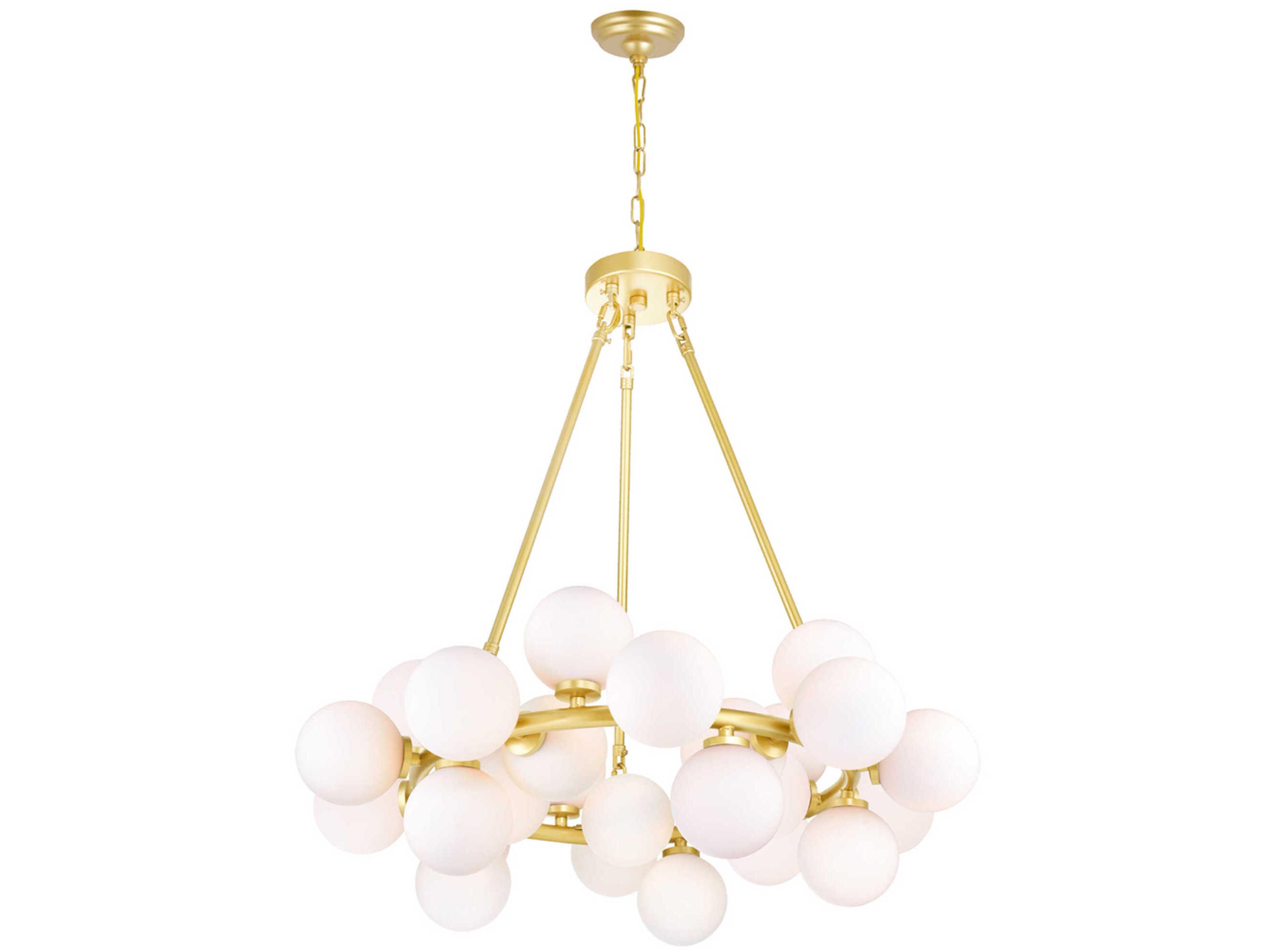 Arya 25 Light Chandelier in Satin Gold