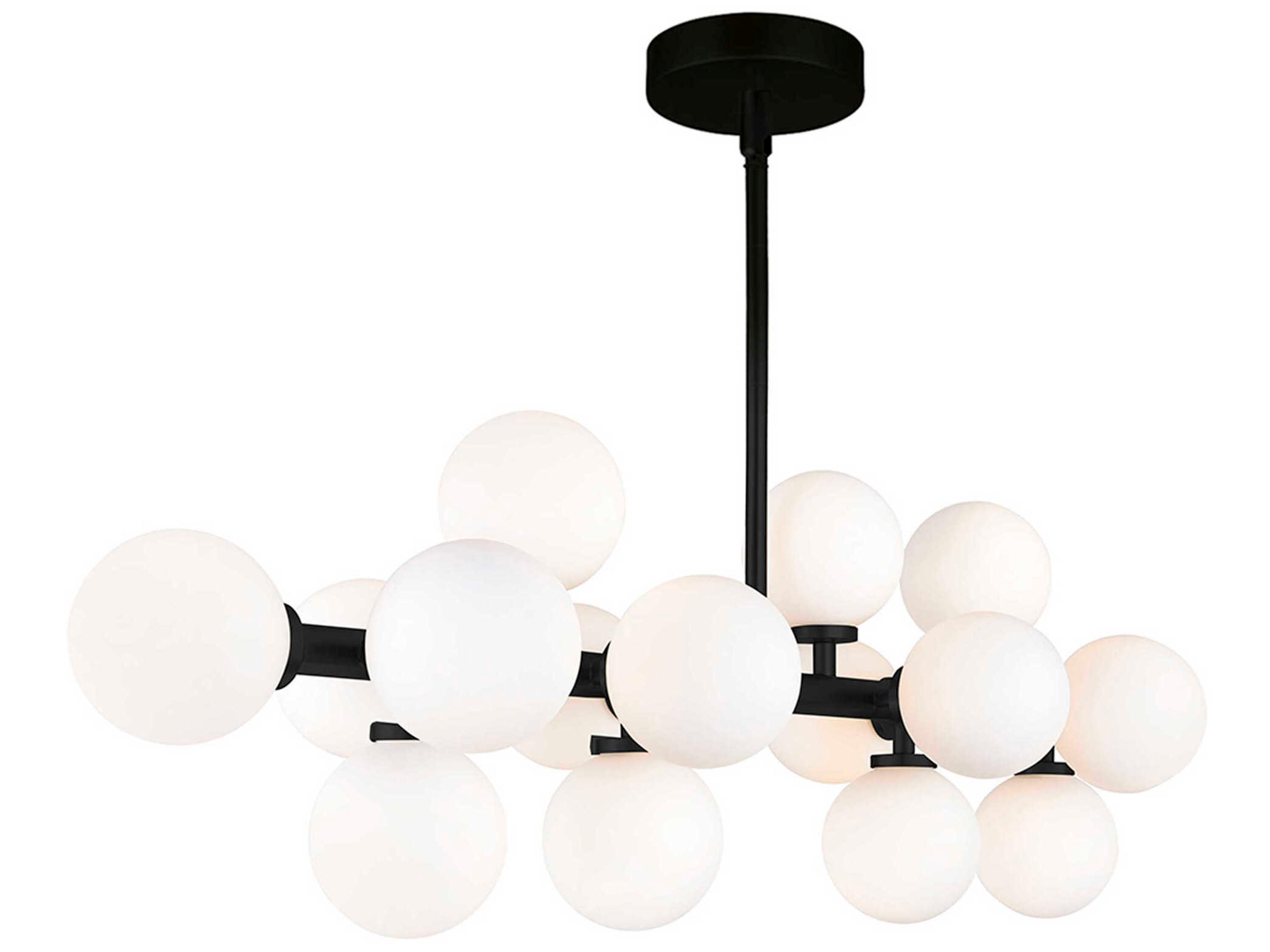 CWI Lighting Arya 16-Light Black Globe Island Pendant