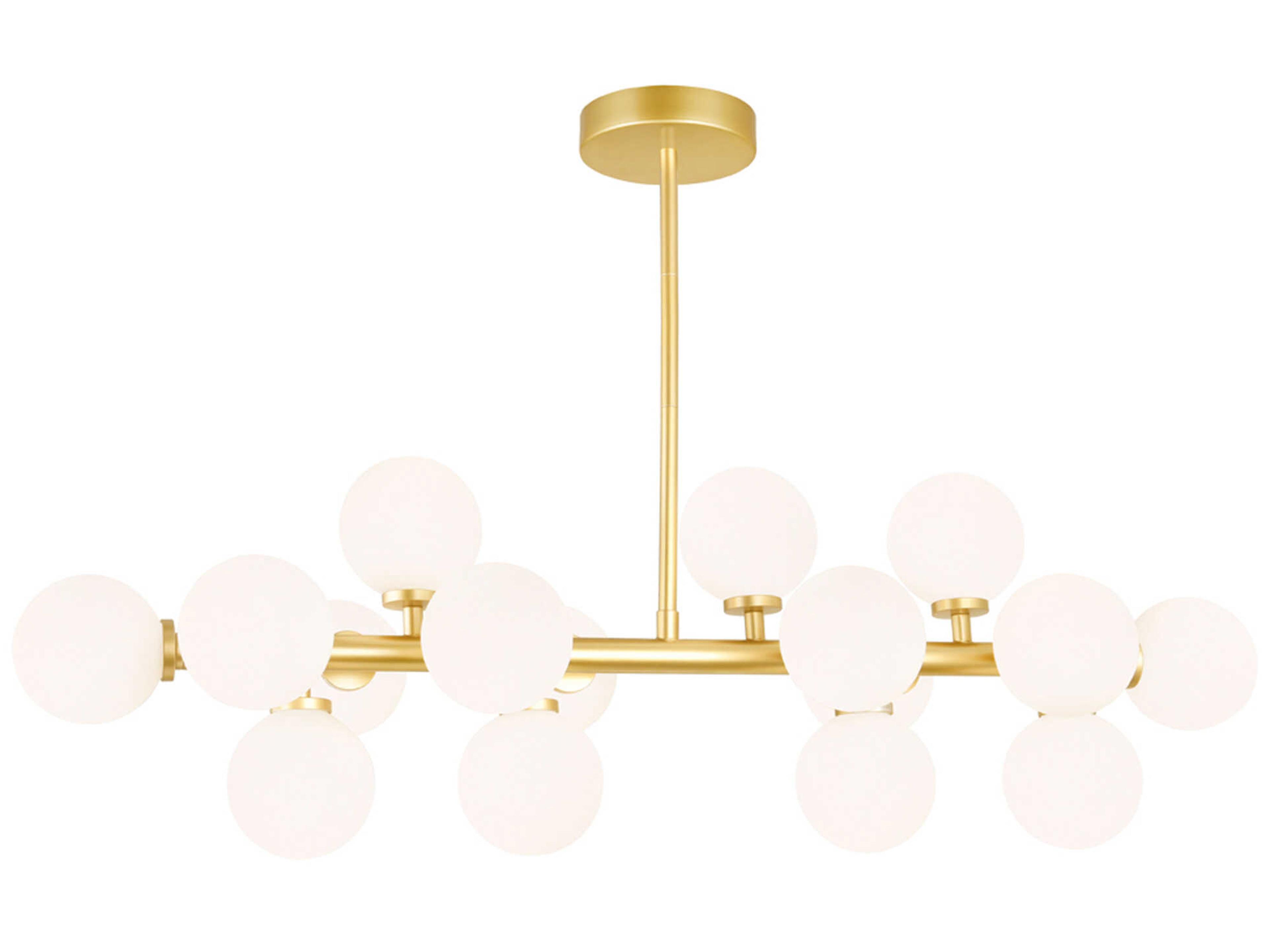 Arya 16-Light Linear Chandelier in Satin Gold