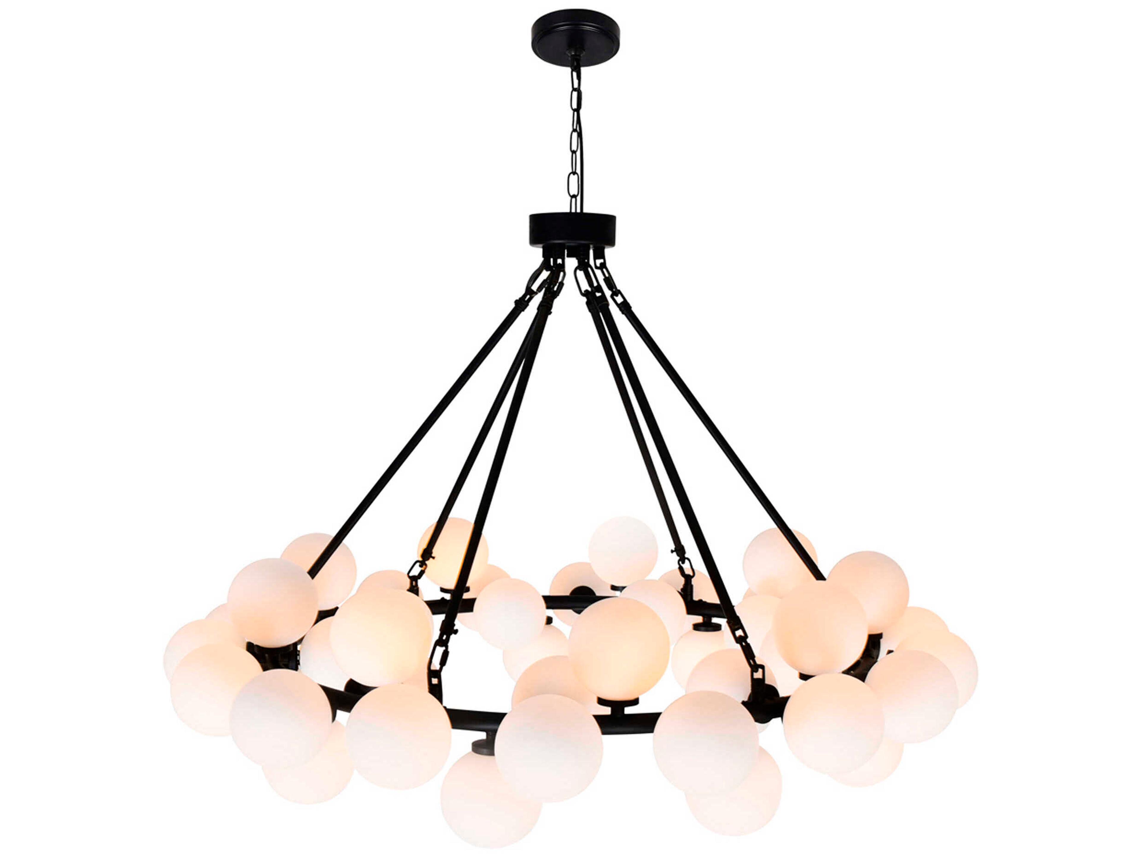 CWI Lighting Arya 45-Light Black Globe Chandelier