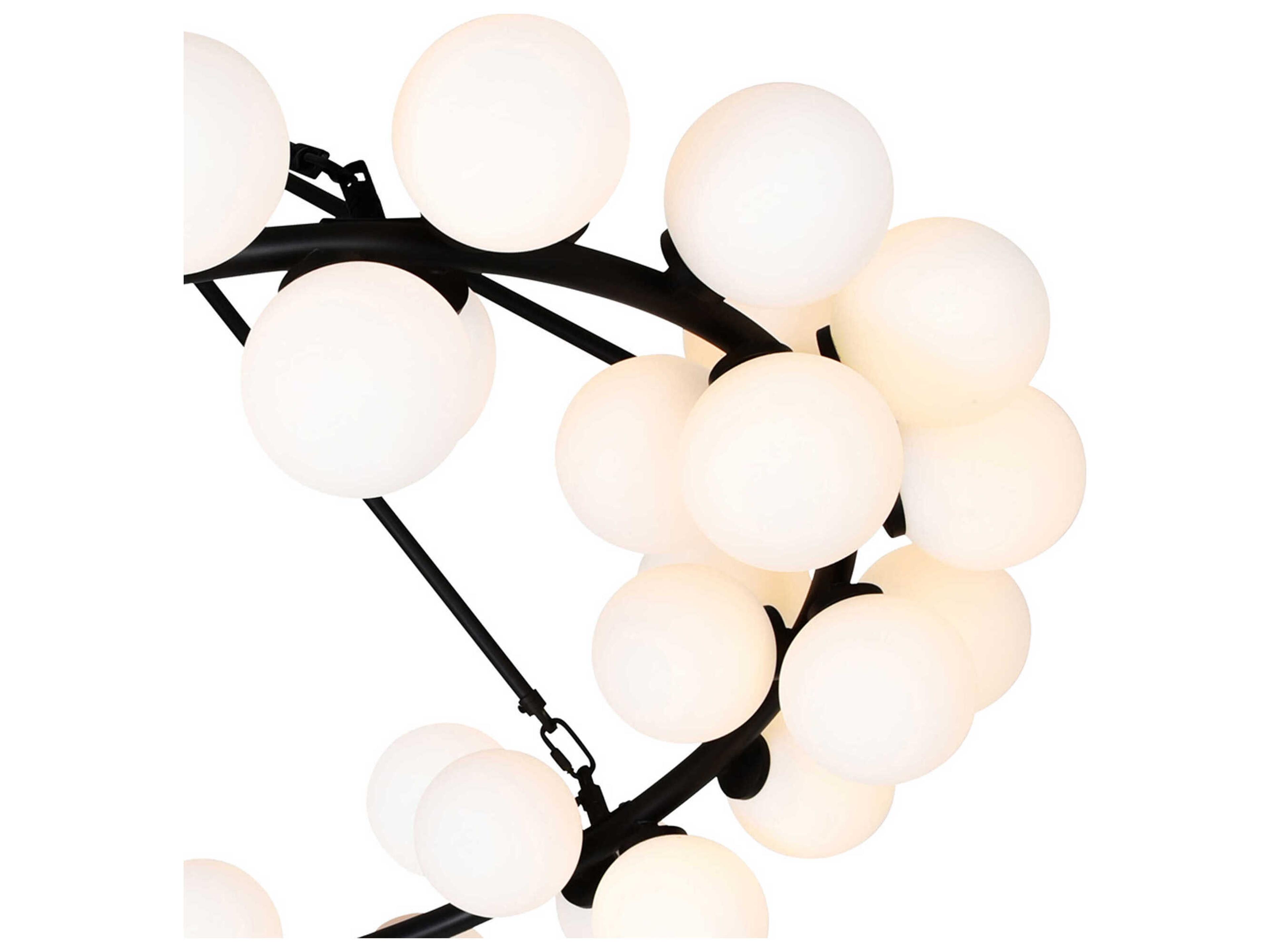 CWI Lighting Arya 45-Light Black Globe Chandelier