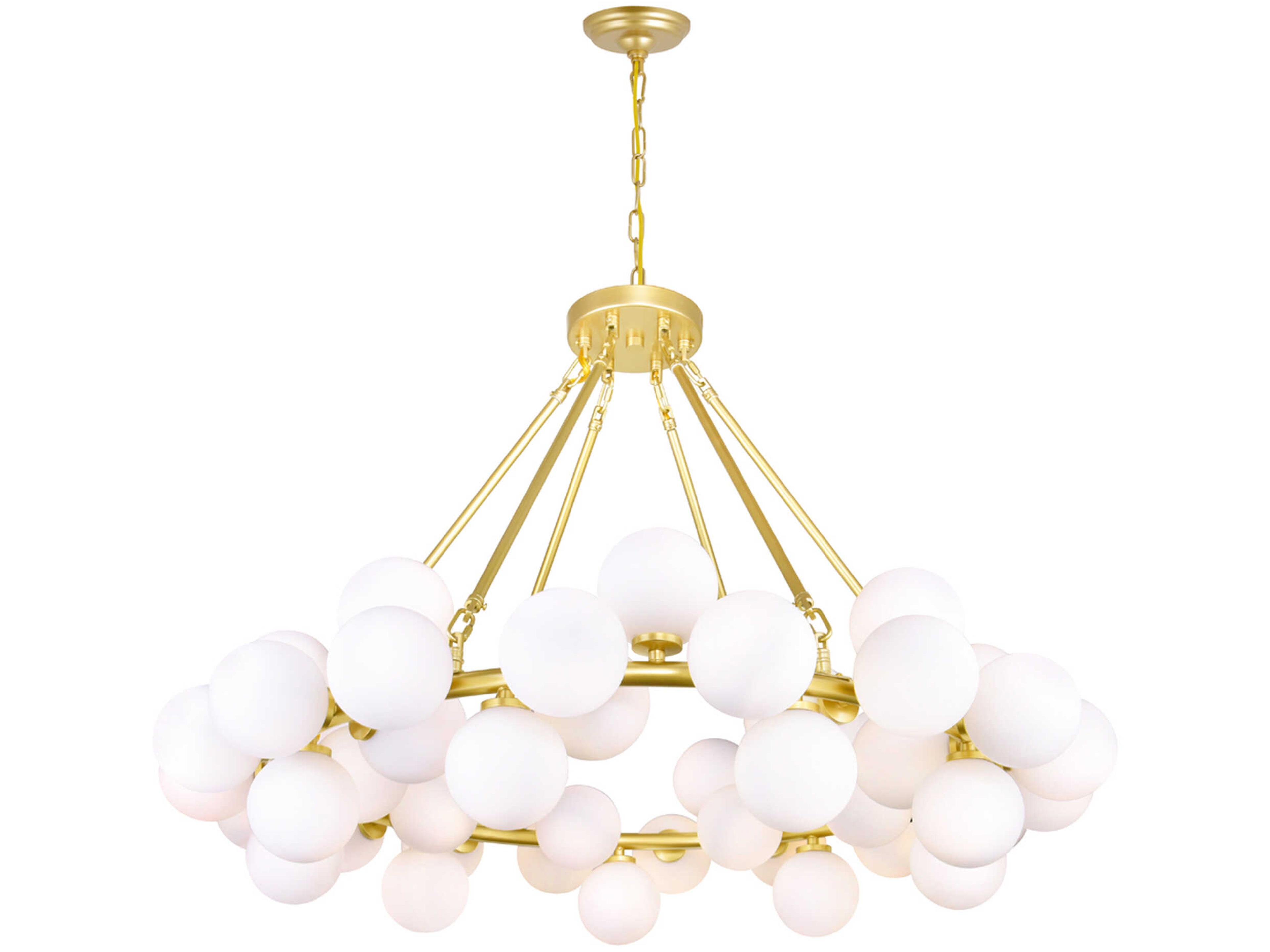 Arya 45-Light Satin Gold Globe Chandelier