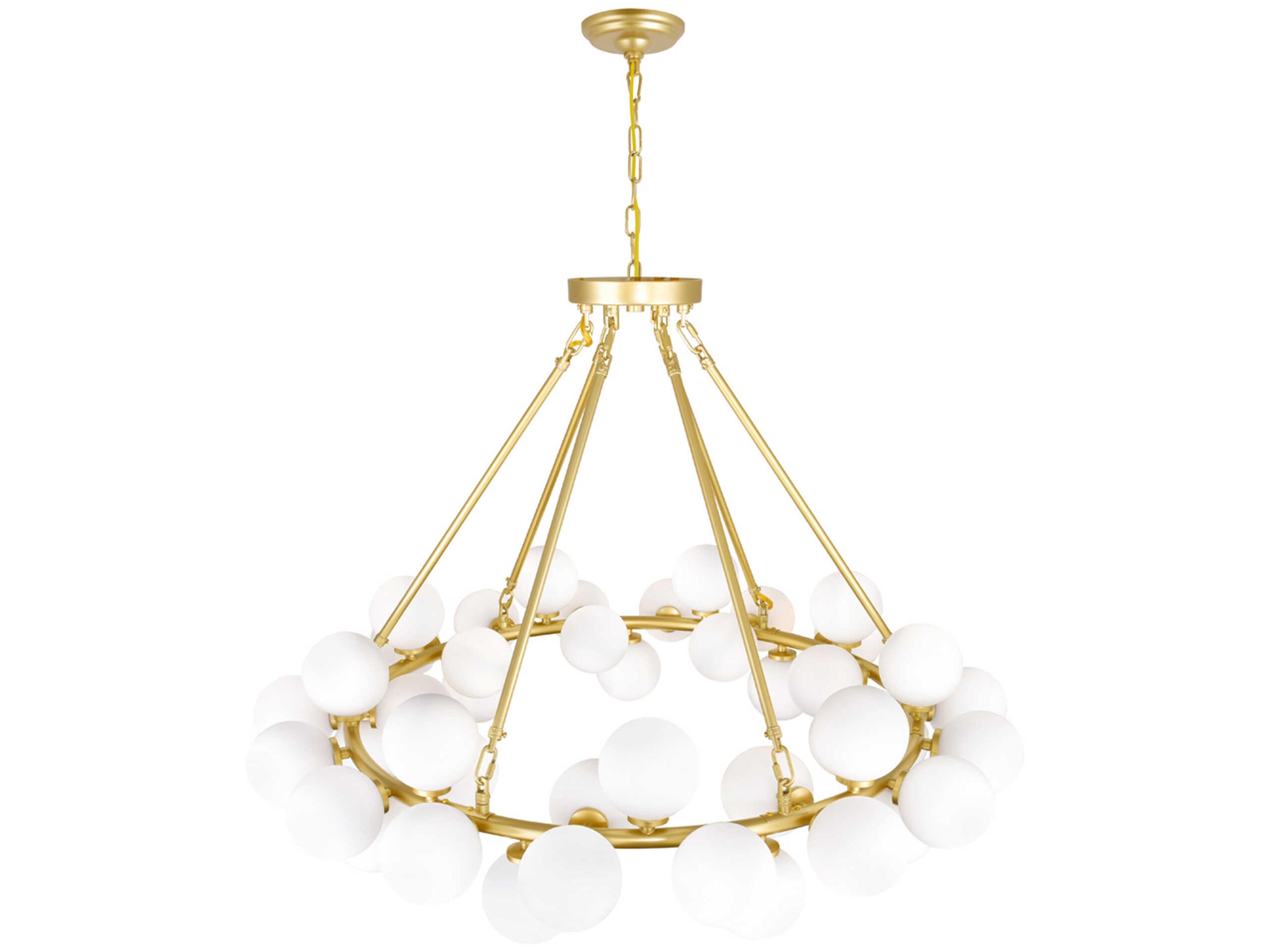 CWI Lighting Arya 45-Light Satin Gold Globe Chandelier