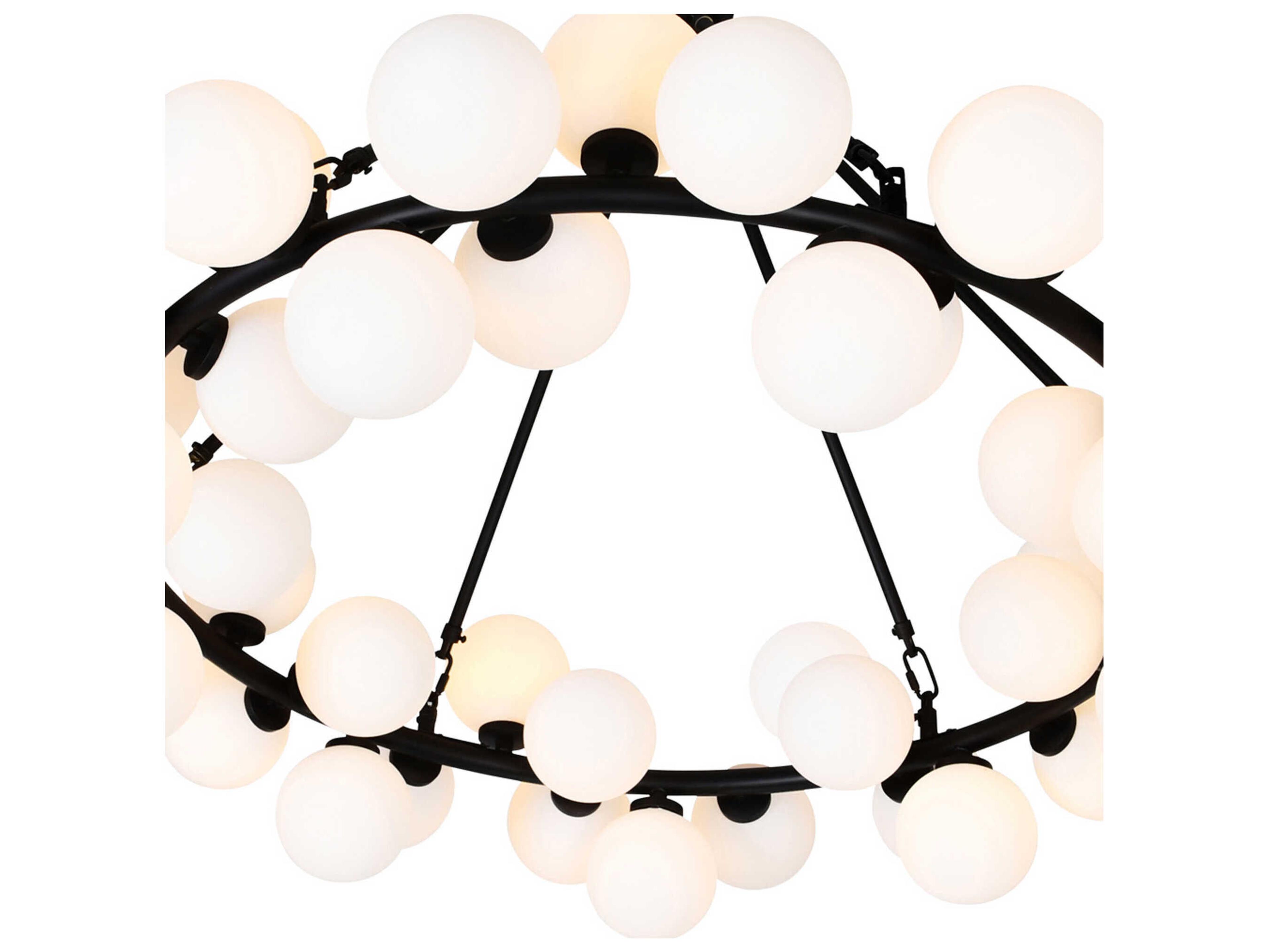 CWI Lighting Arya 70-Light Black Globe Chandelier