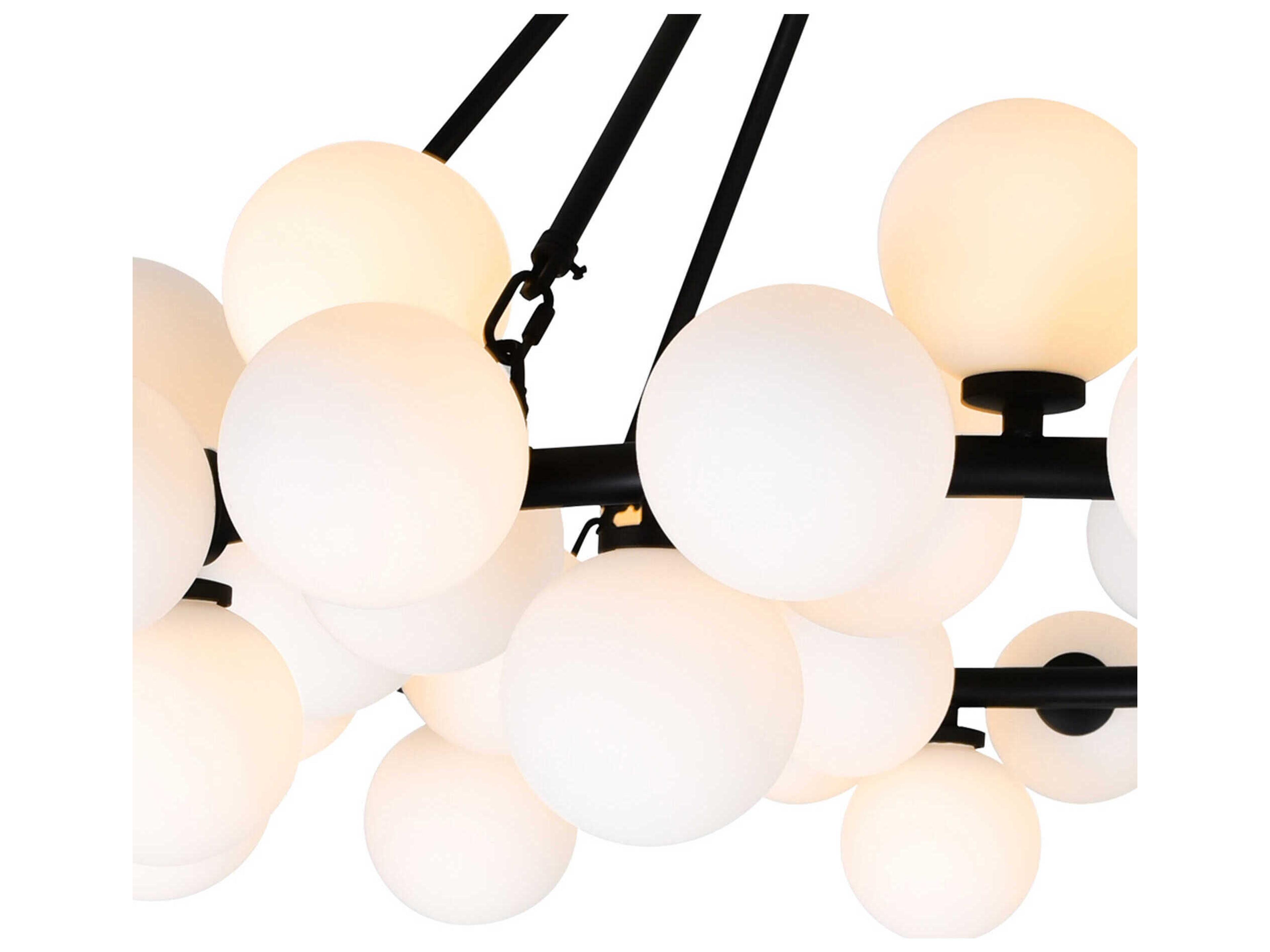 CWI Lighting Arya 70-Light Black Globe Chandelier