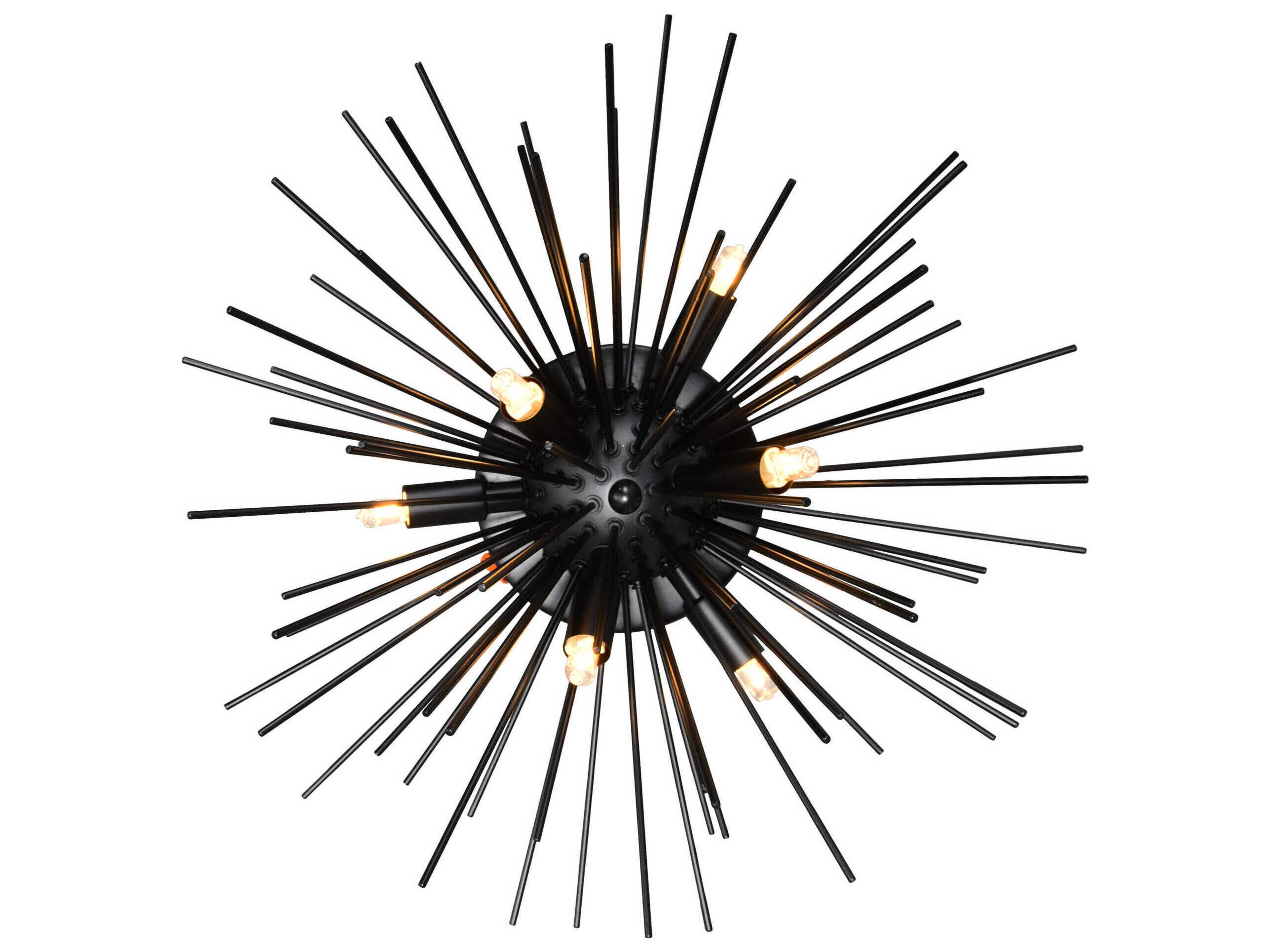 CWI Lighting Savannah 6-Light Black Sputnik Flush Mount