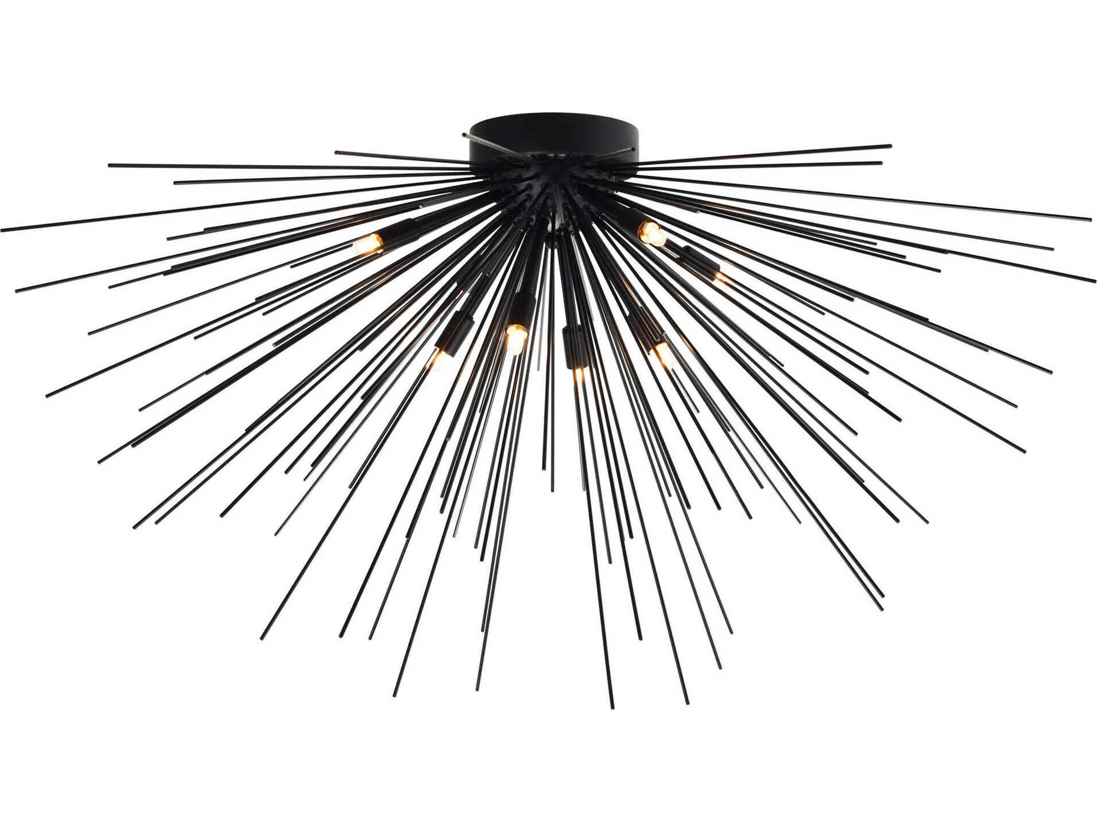 Savannah 8-Light Black Sputnik Flush Mount