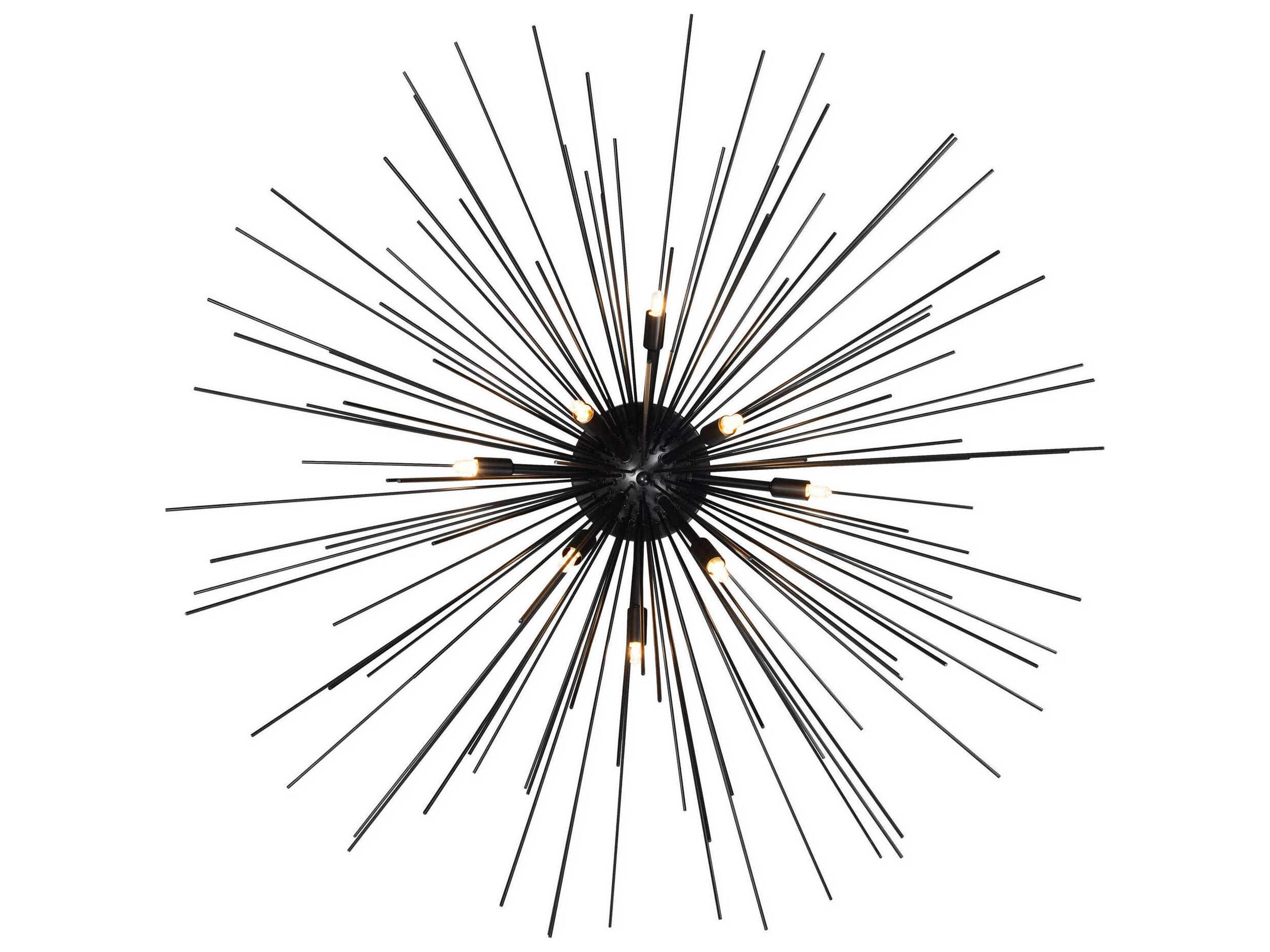 CWI Lighting Savannah 8-Light Black Sputnik Flush Mount