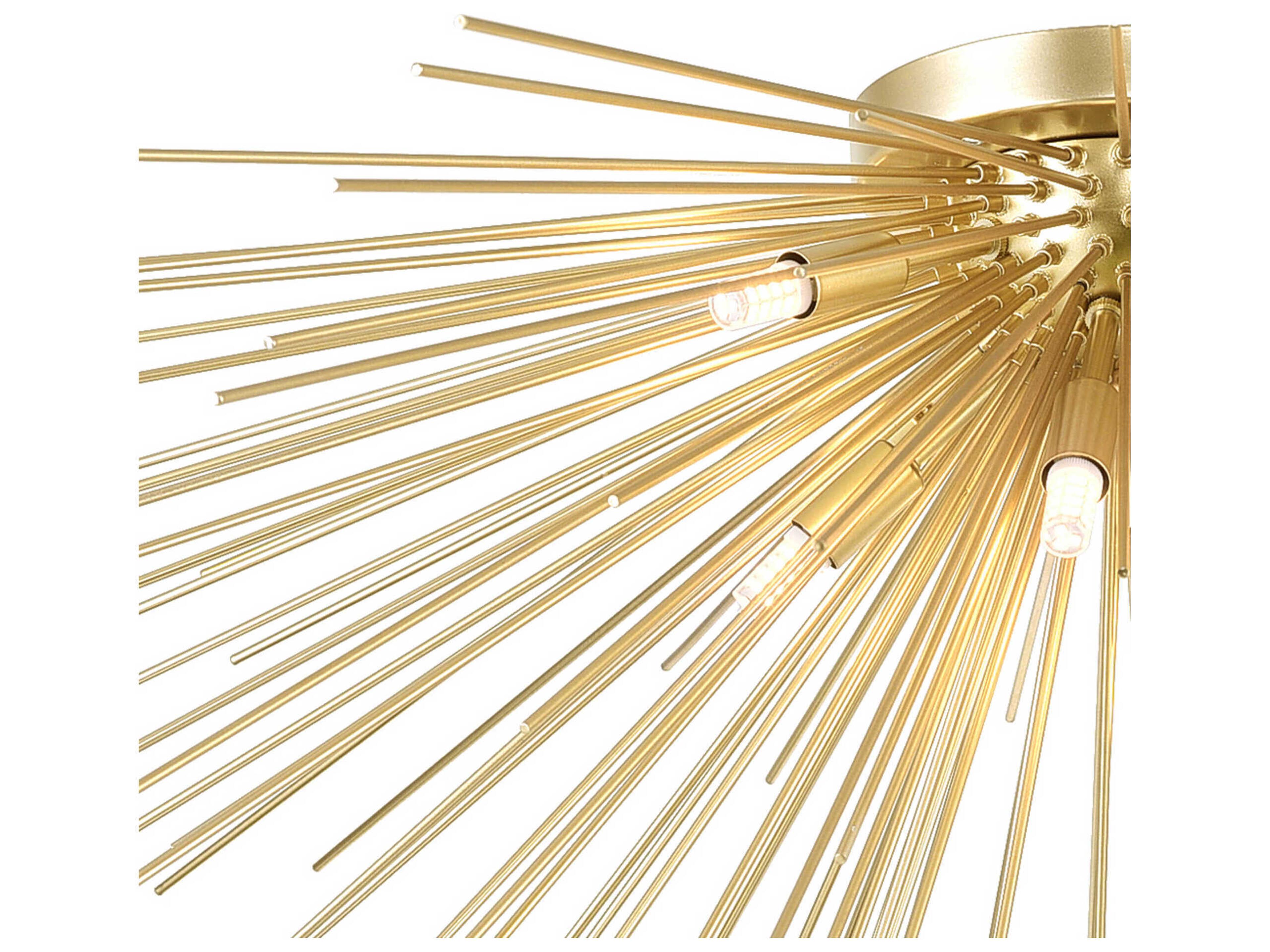 CWI Lighting Savannah 8-Light Gold Leaf Sputnik Flush Mount