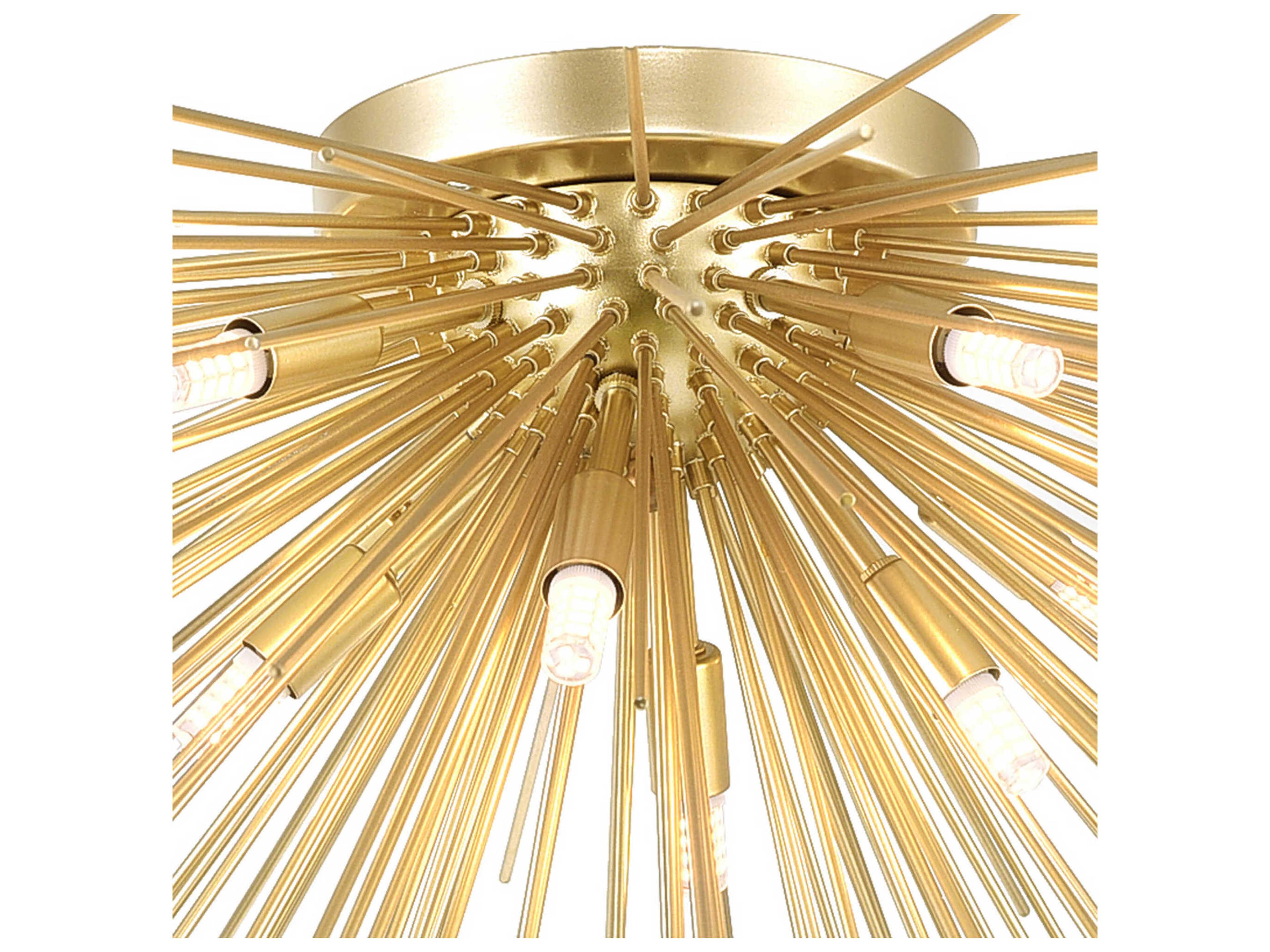 CWI Lighting Savannah 8-Light Gold Leaf Sputnik Flush Mount
