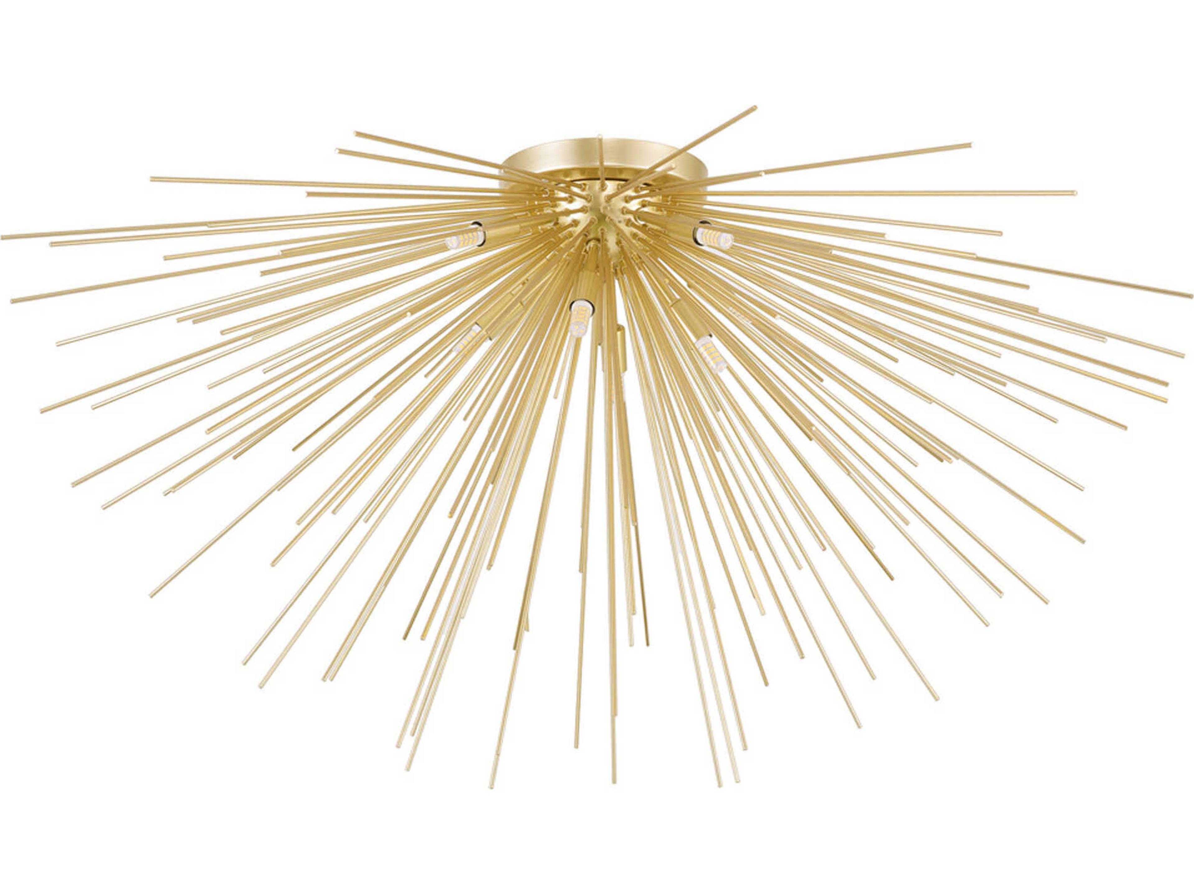 CWI Lighting Savannah 8-Light Gold Leaf Sputnik Flush Mount