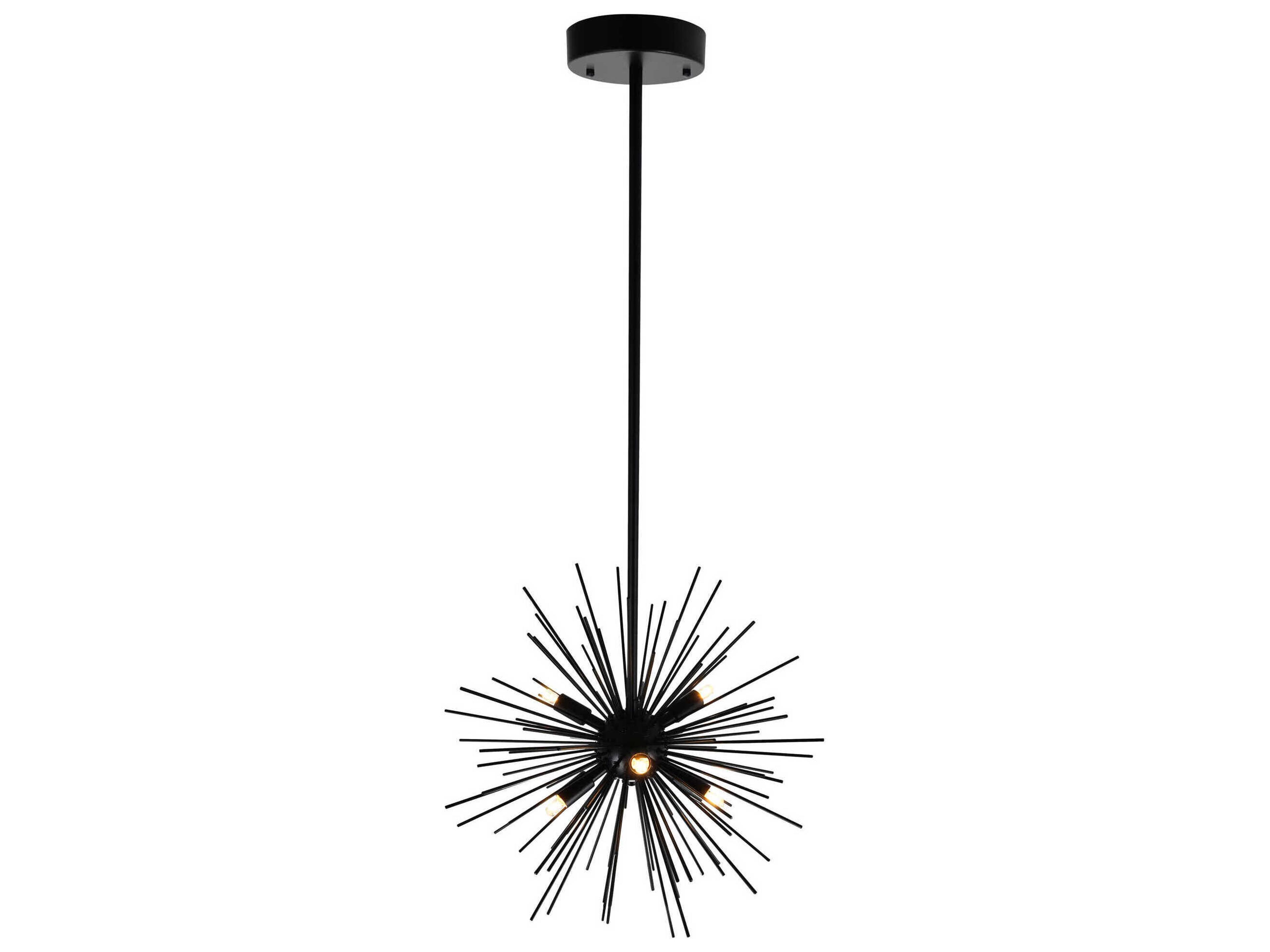 CWI Lighting Savannah 6-Light Black Sputnik Pendant