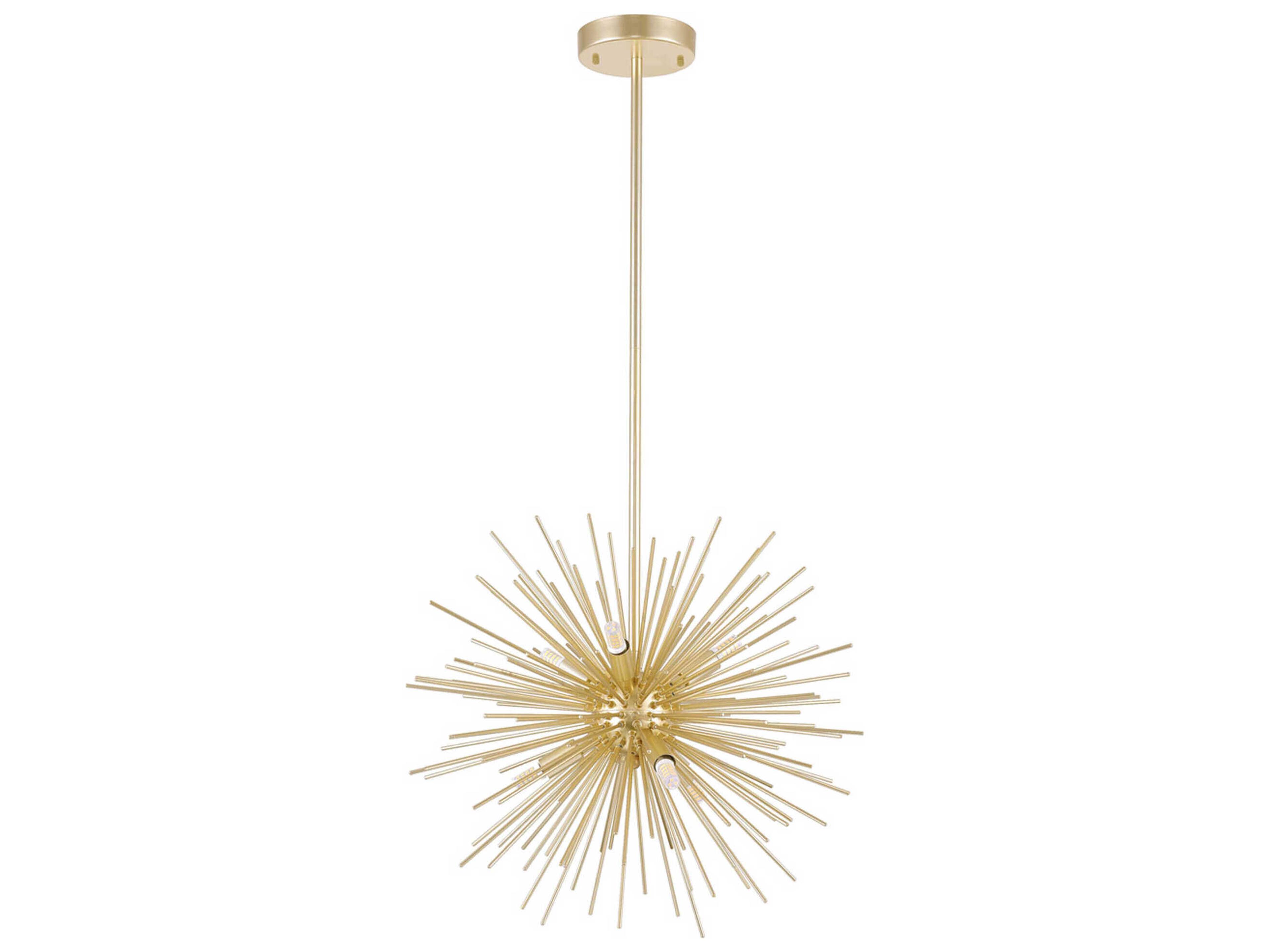 CWI Lighting Savannah 6-Light Gold Leaf Sputnik Pendant