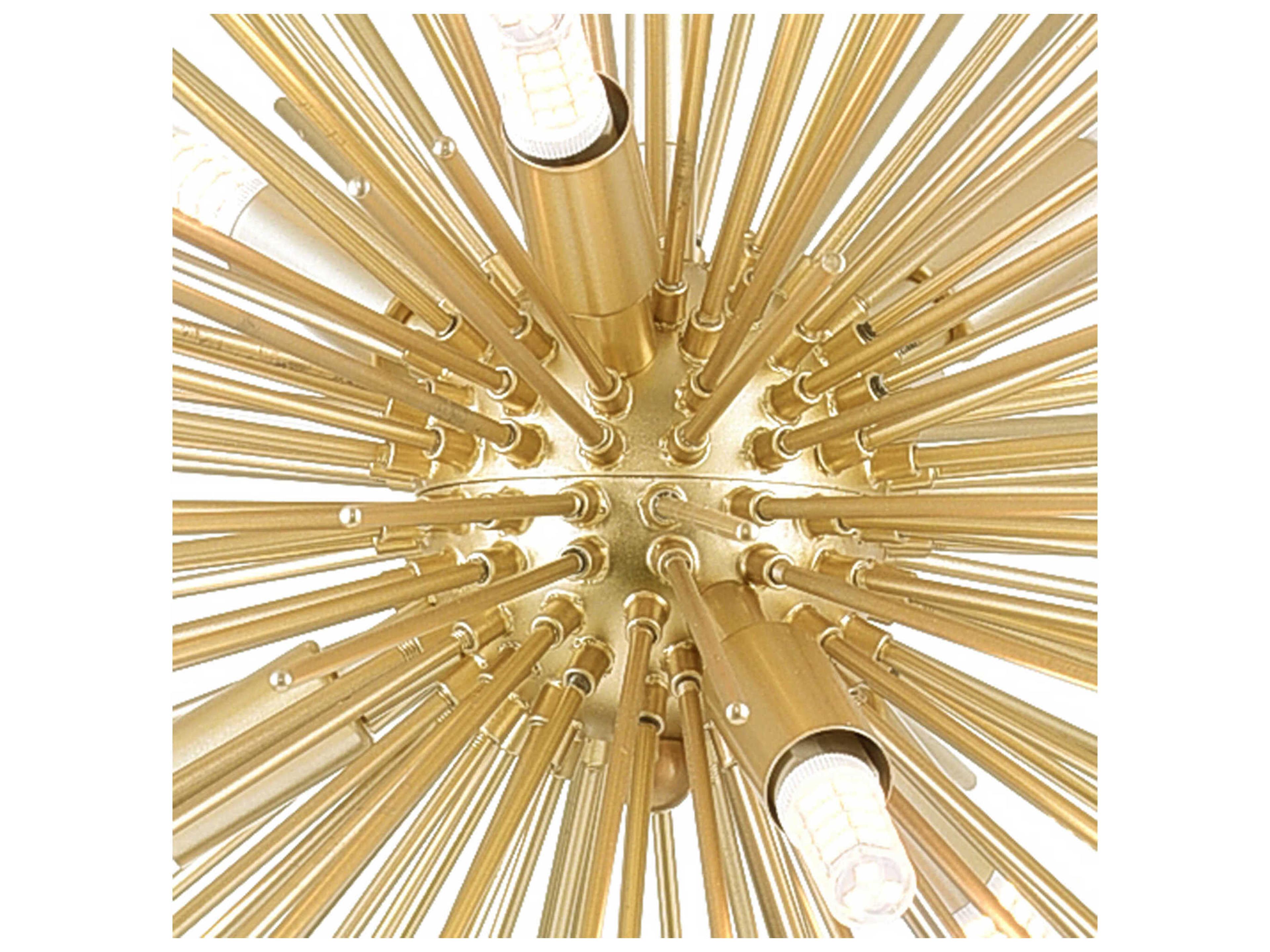 CWI Lighting Savannah 6-Light Gold Leaf Sputnik Pendant