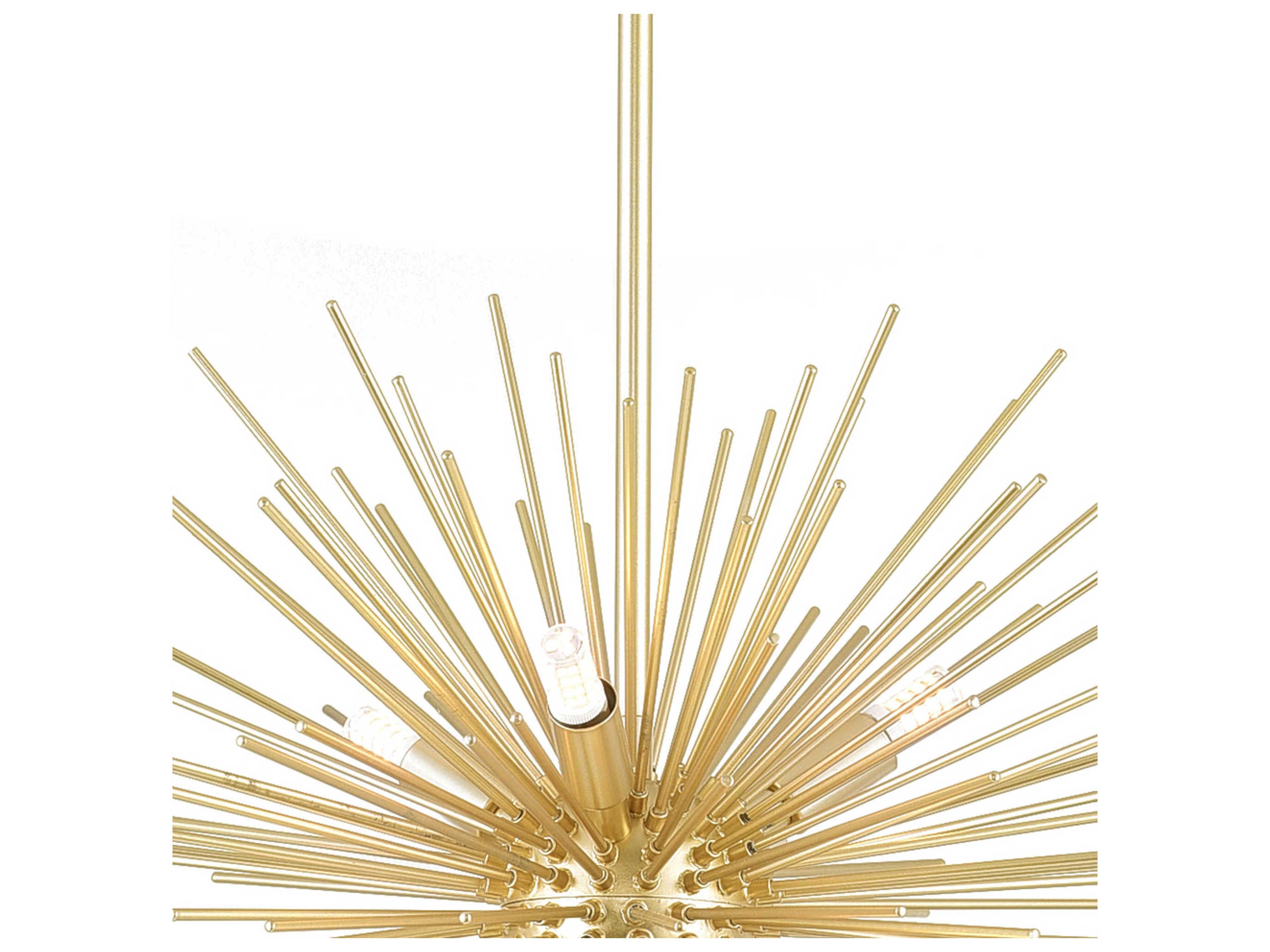 CWI Lighting Savannah 6-Light Gold Leaf Sputnik Pendant