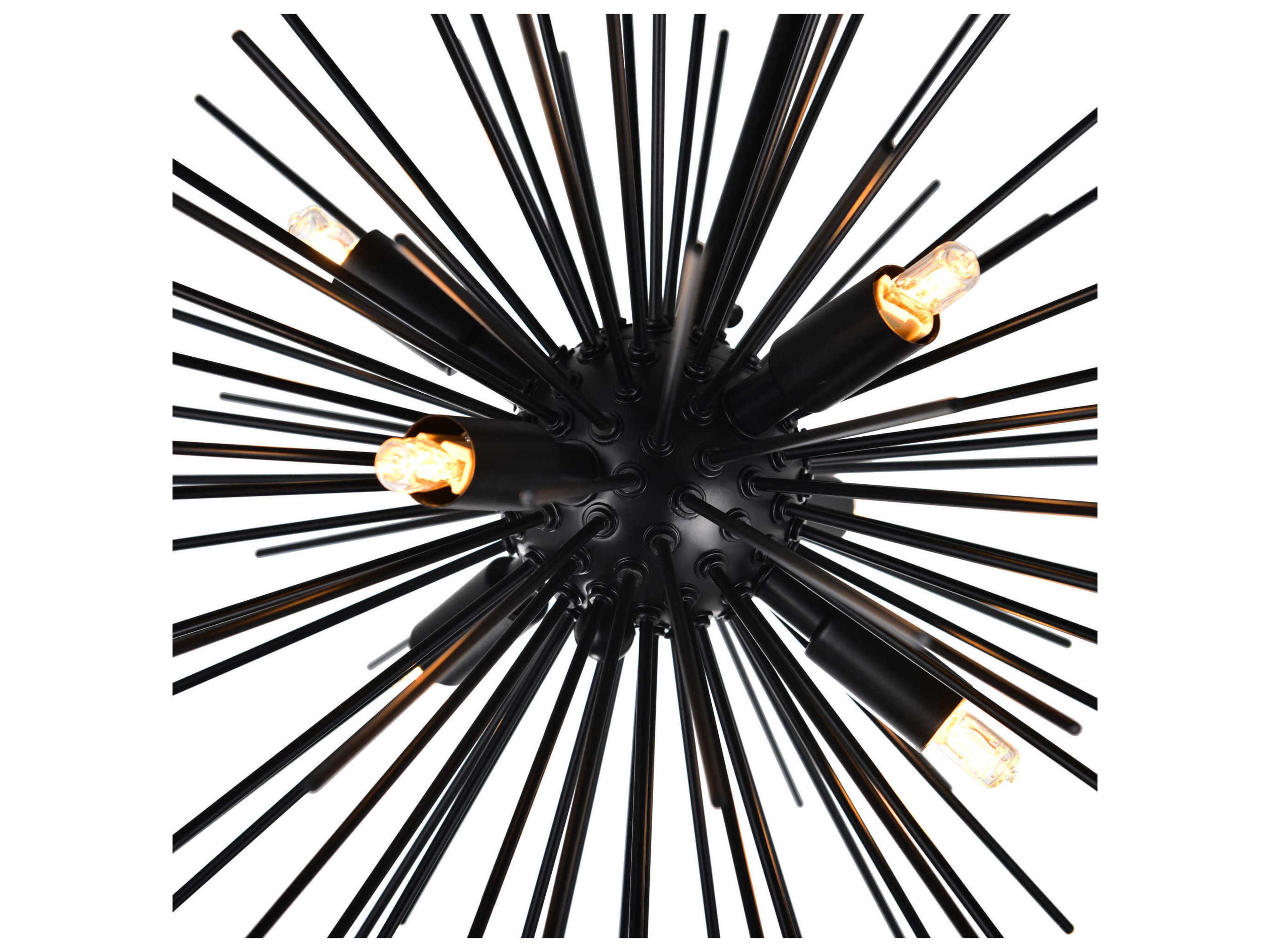 CWI Lighting Savannah 9-Light Black Sputnik Pendant