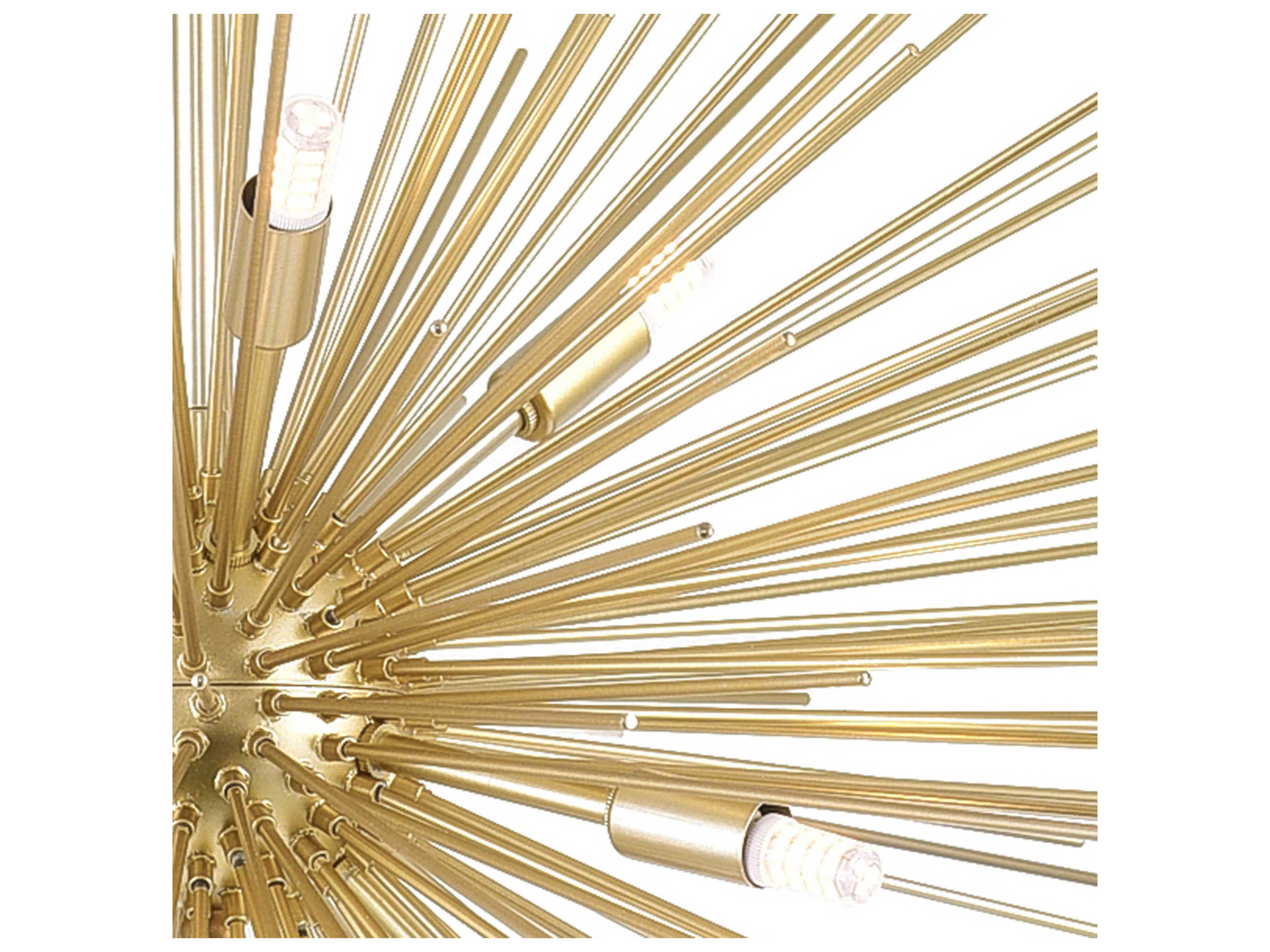 CWI Lighting Savannah 9-Light Gold Leaf Sputnik Pendant