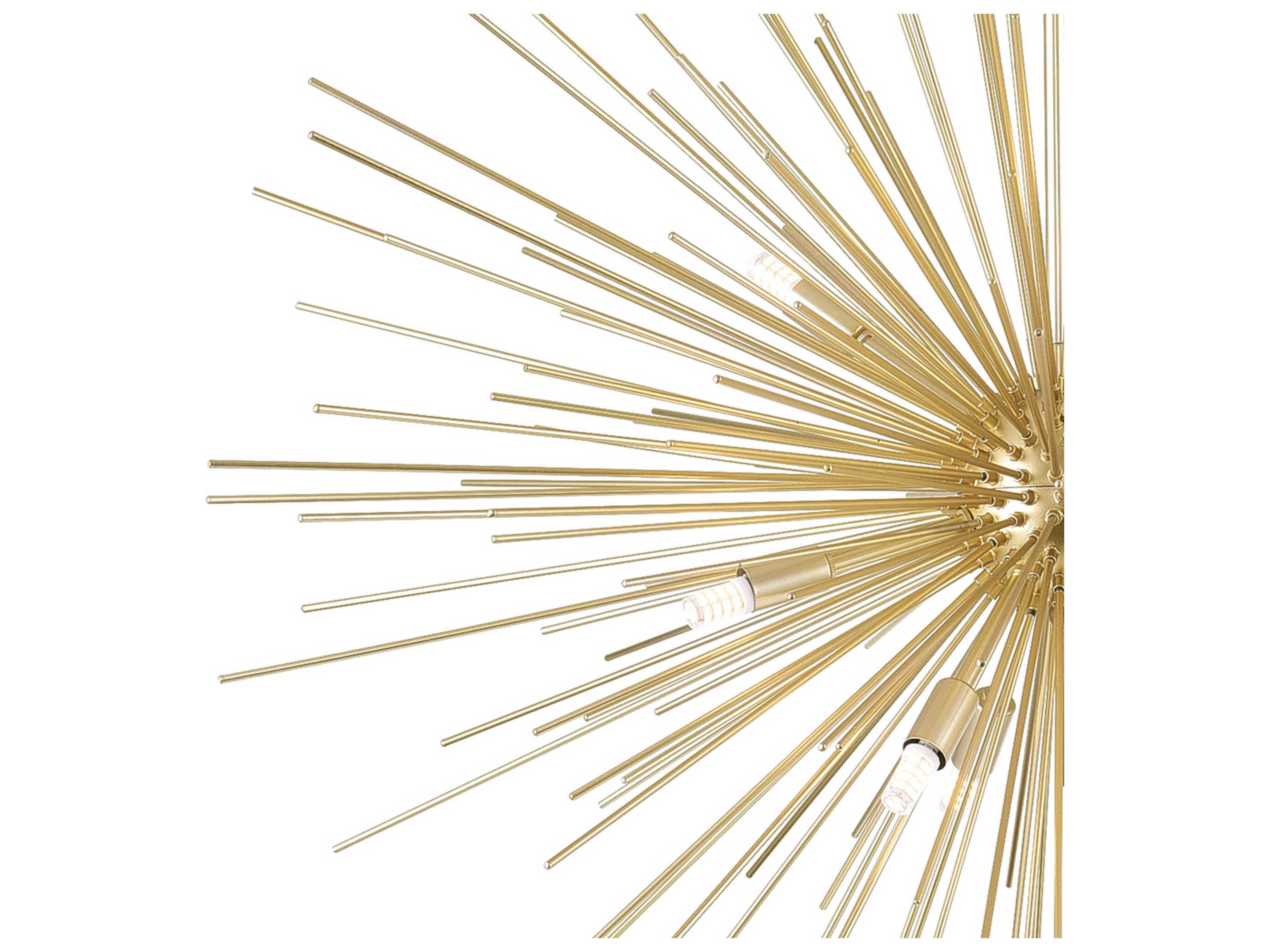 CWI Lighting Savannah 9-Light Gold Leaf Sputnik Pendant