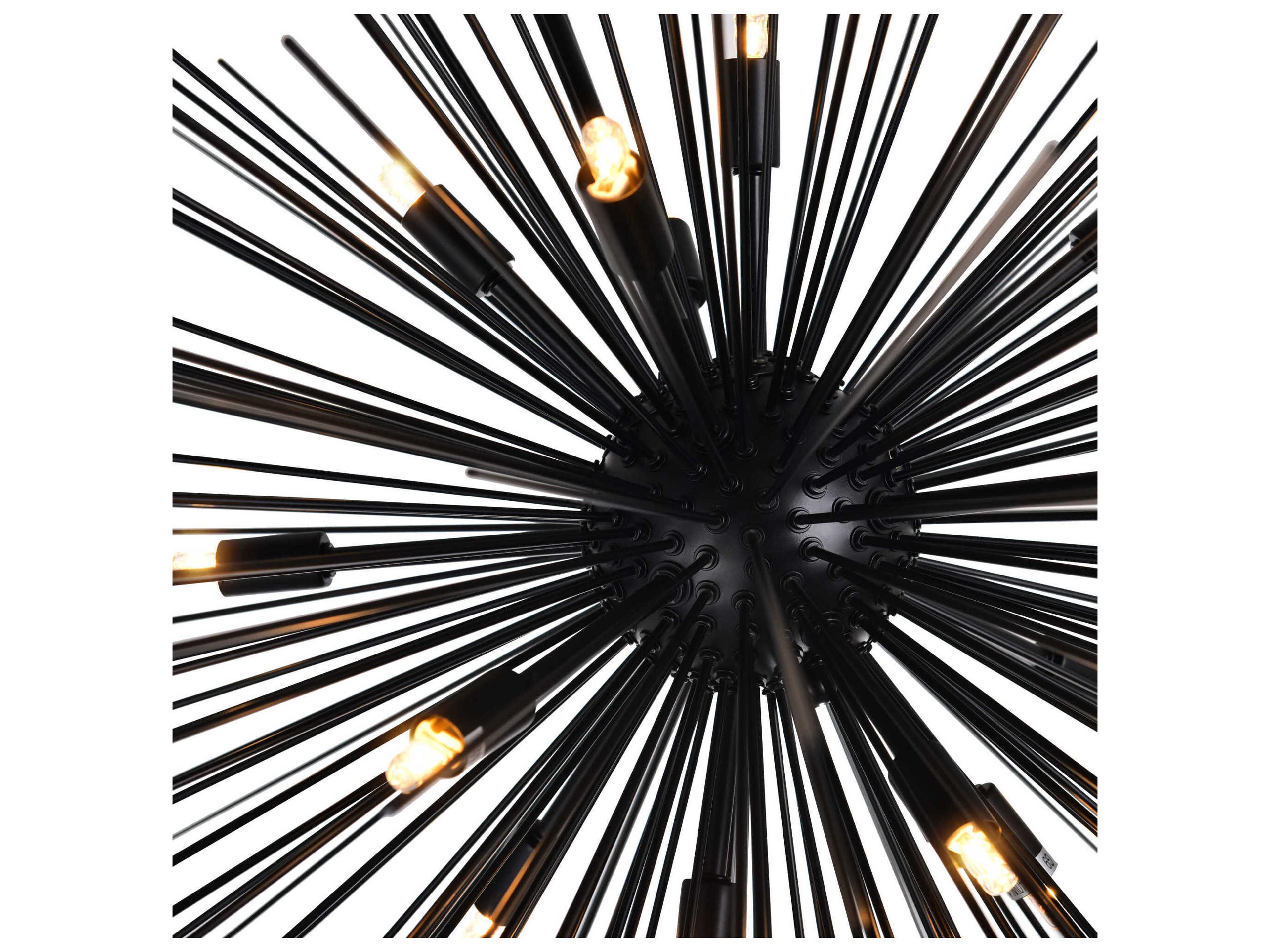 CWI Lighting Savannah 14-Light Black Sputnik Pendant