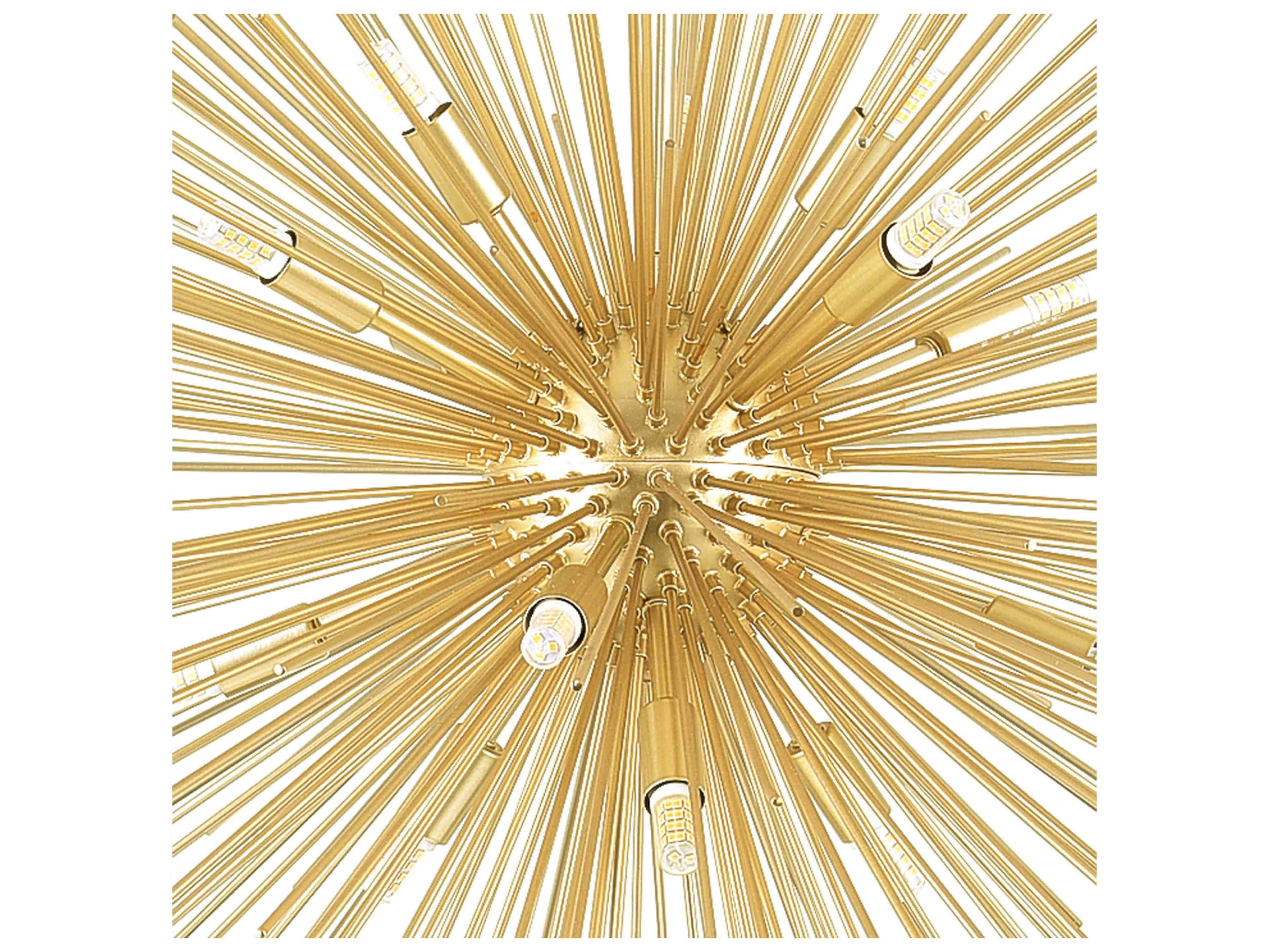 CWI Lighting Savannah 14-Light Gold Leaf Sputnik Pendant