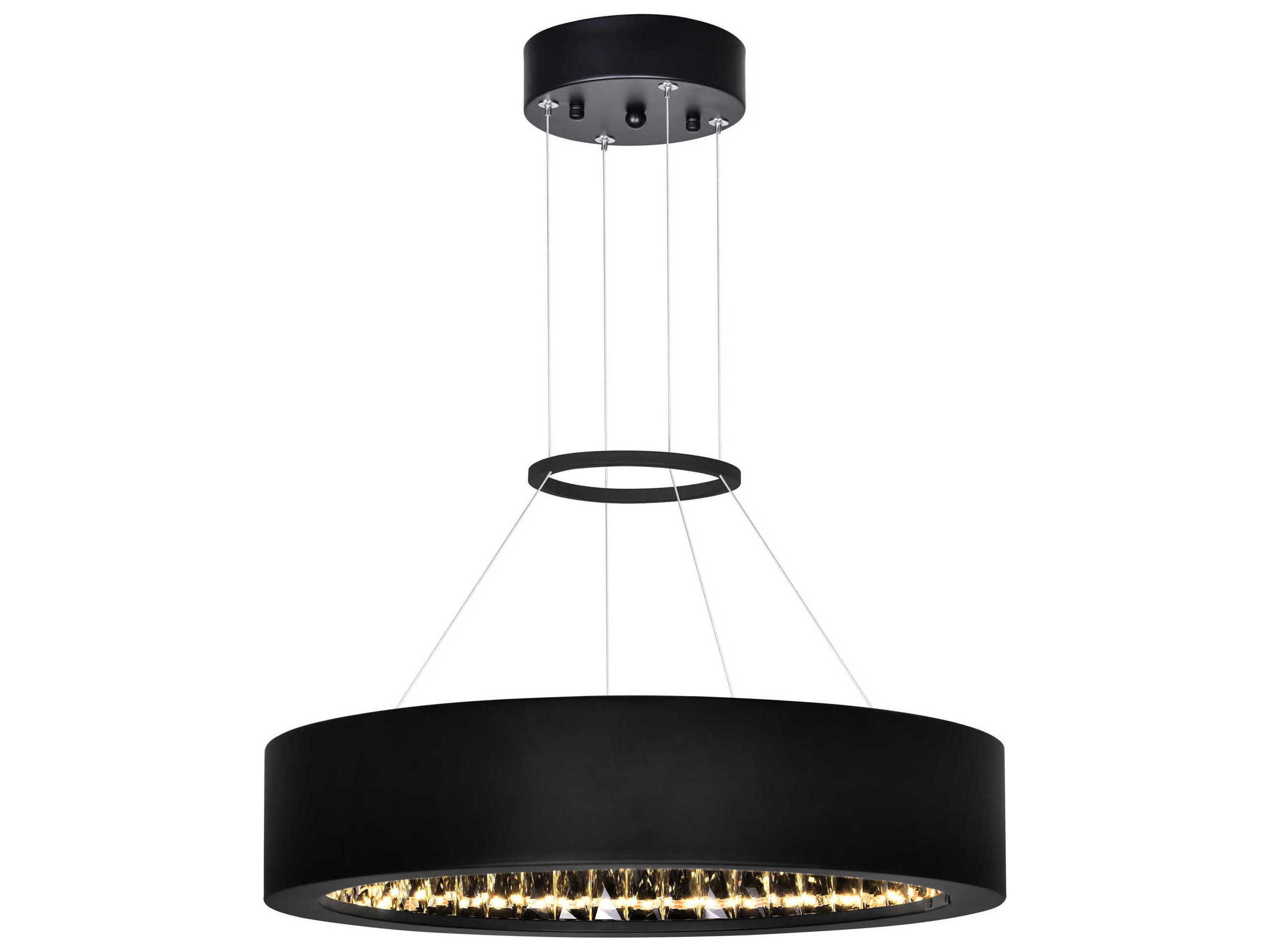 CWI Lighting Rosalina Matte Black Round Pendant