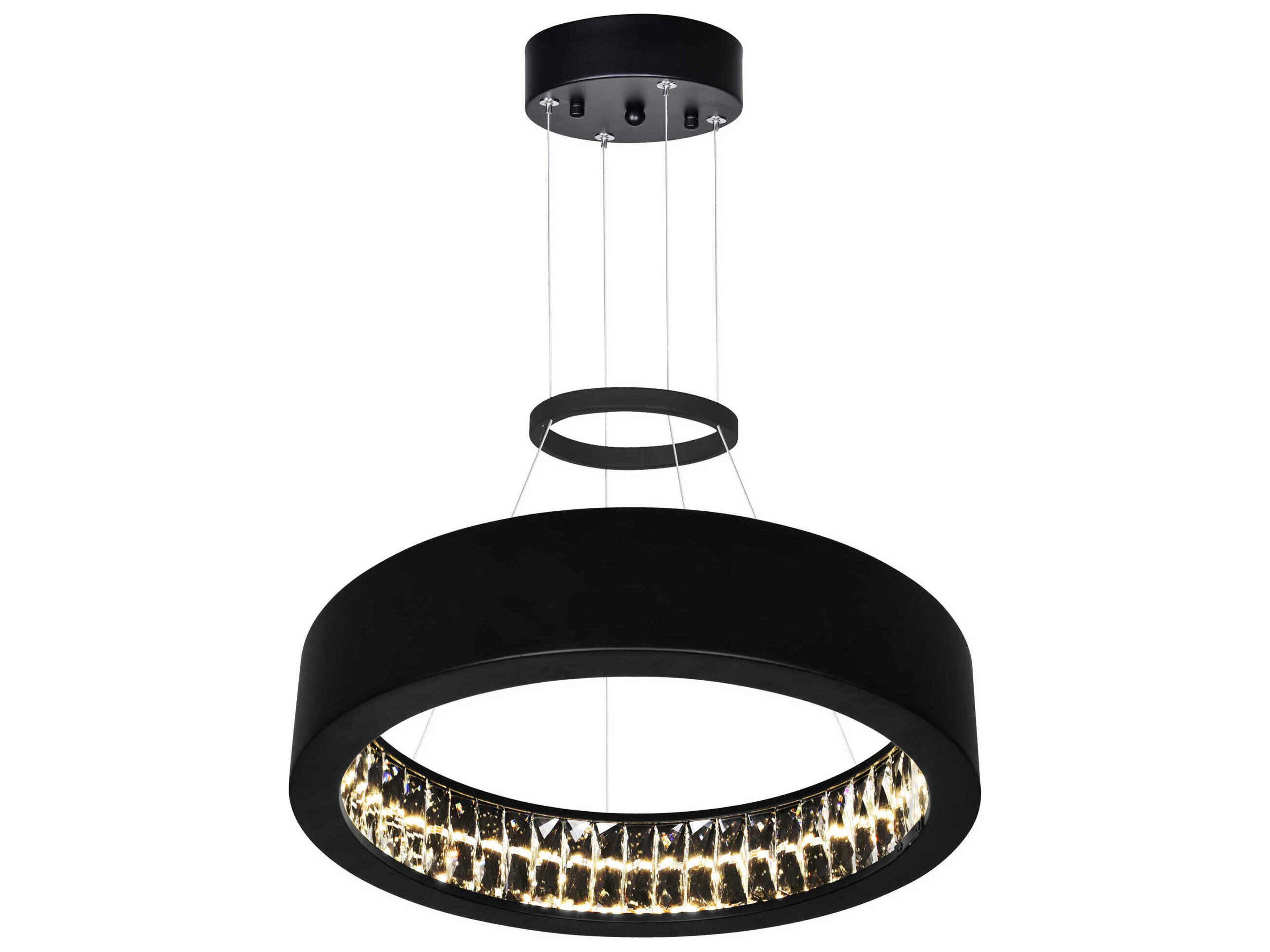 CWI Lighting Rosalina Matte Black Round Pendant