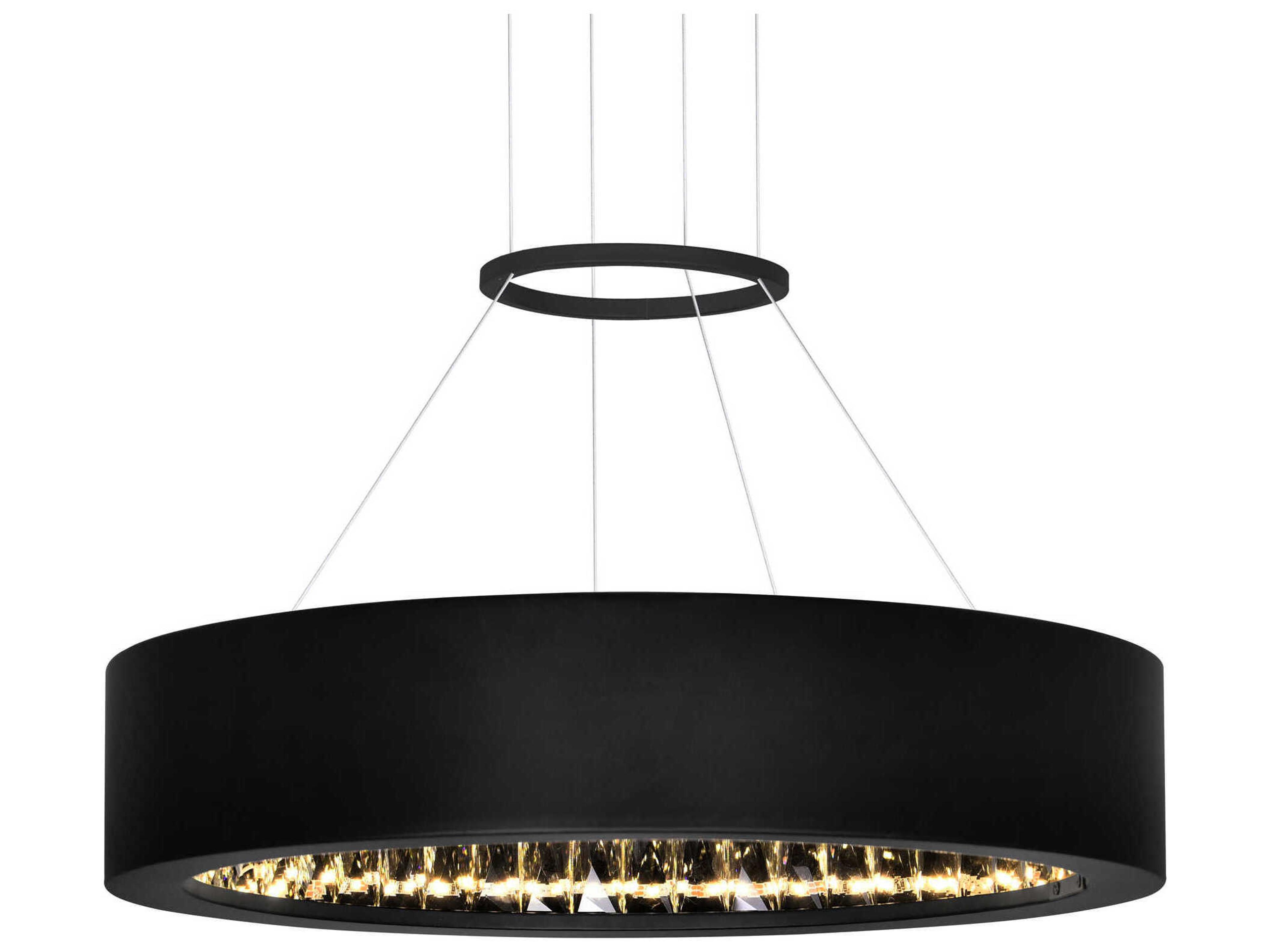 CWI Lighting Rosalina Matte Black Round Pendant