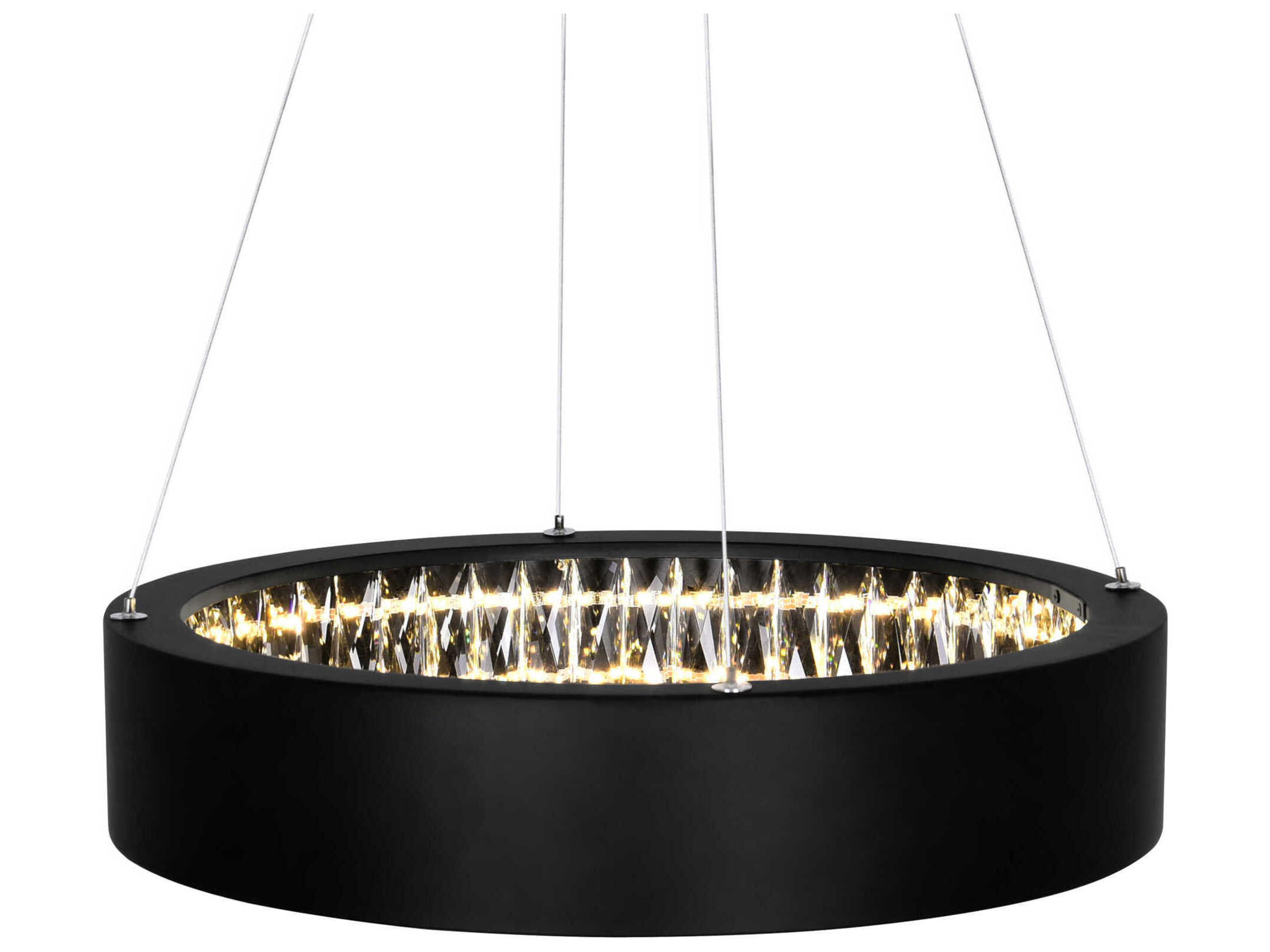 CWI Lighting Rosalina Matte Black Round Pendant