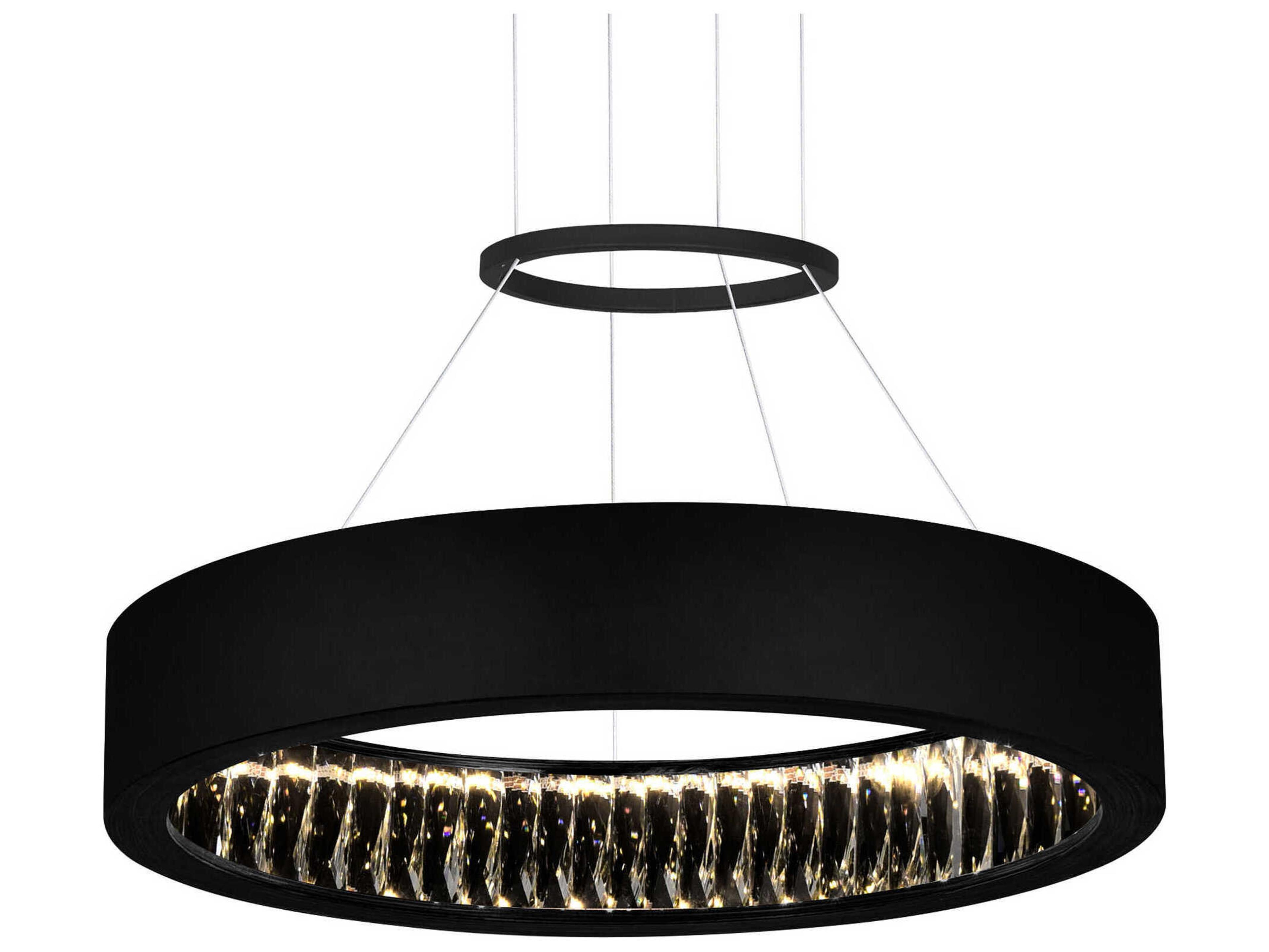 CWI Lighting Rosalina Matte Black Round Pendant