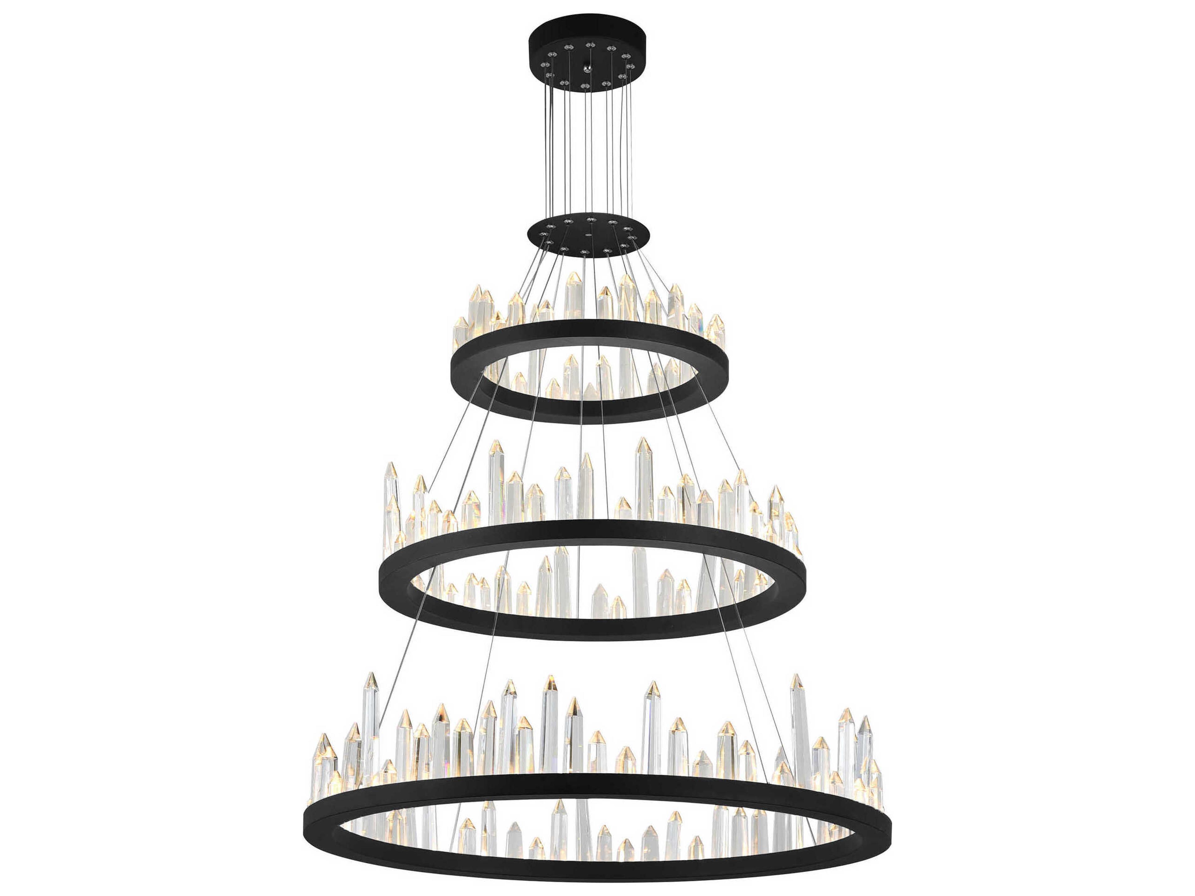 Juliette Black Round Tiered Pendant